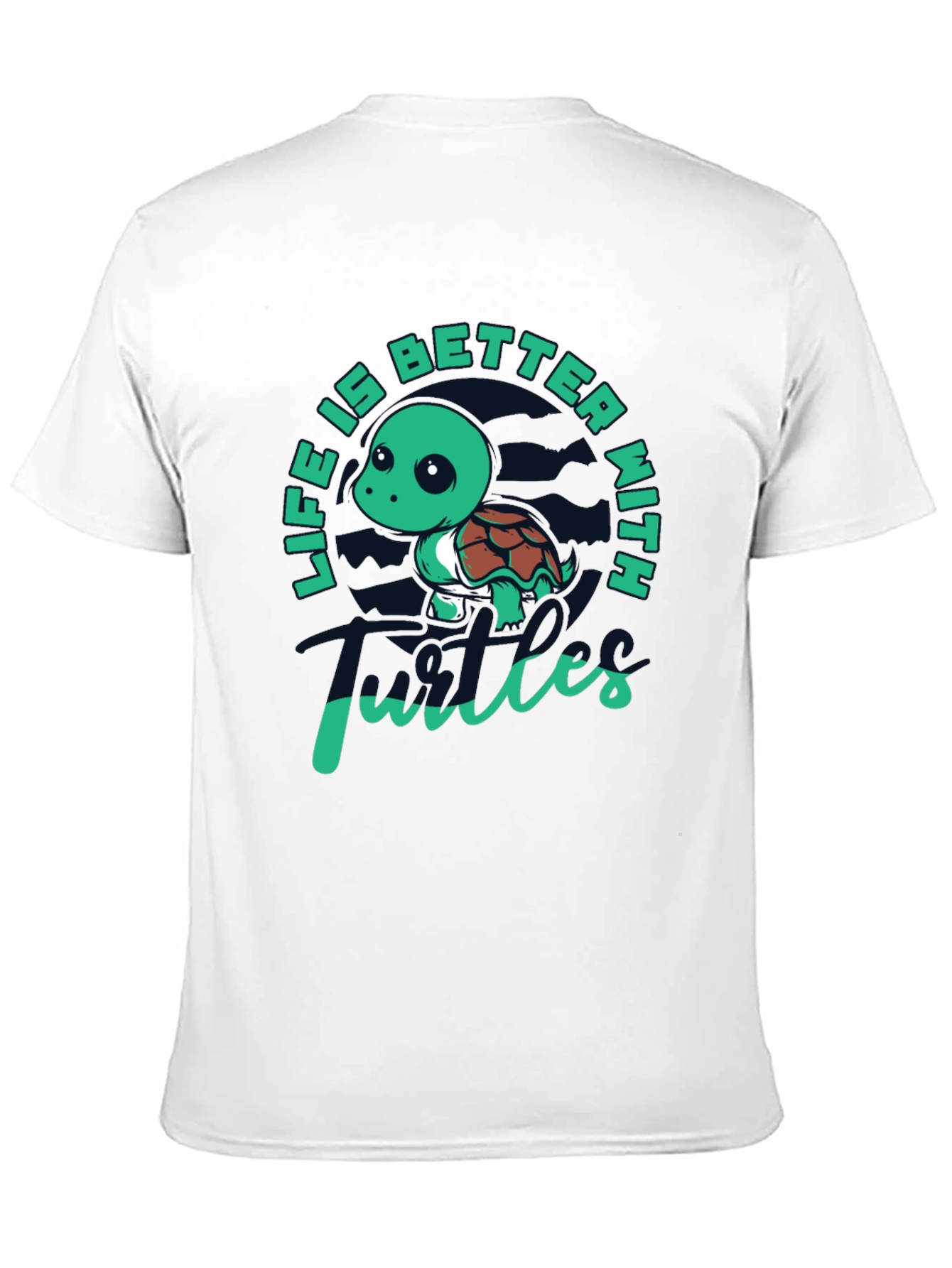 Life is Better with Turtles Black T-Shirt