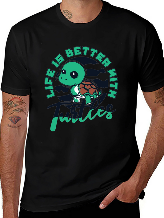 Life is Better with Turtles Black T-Shirt