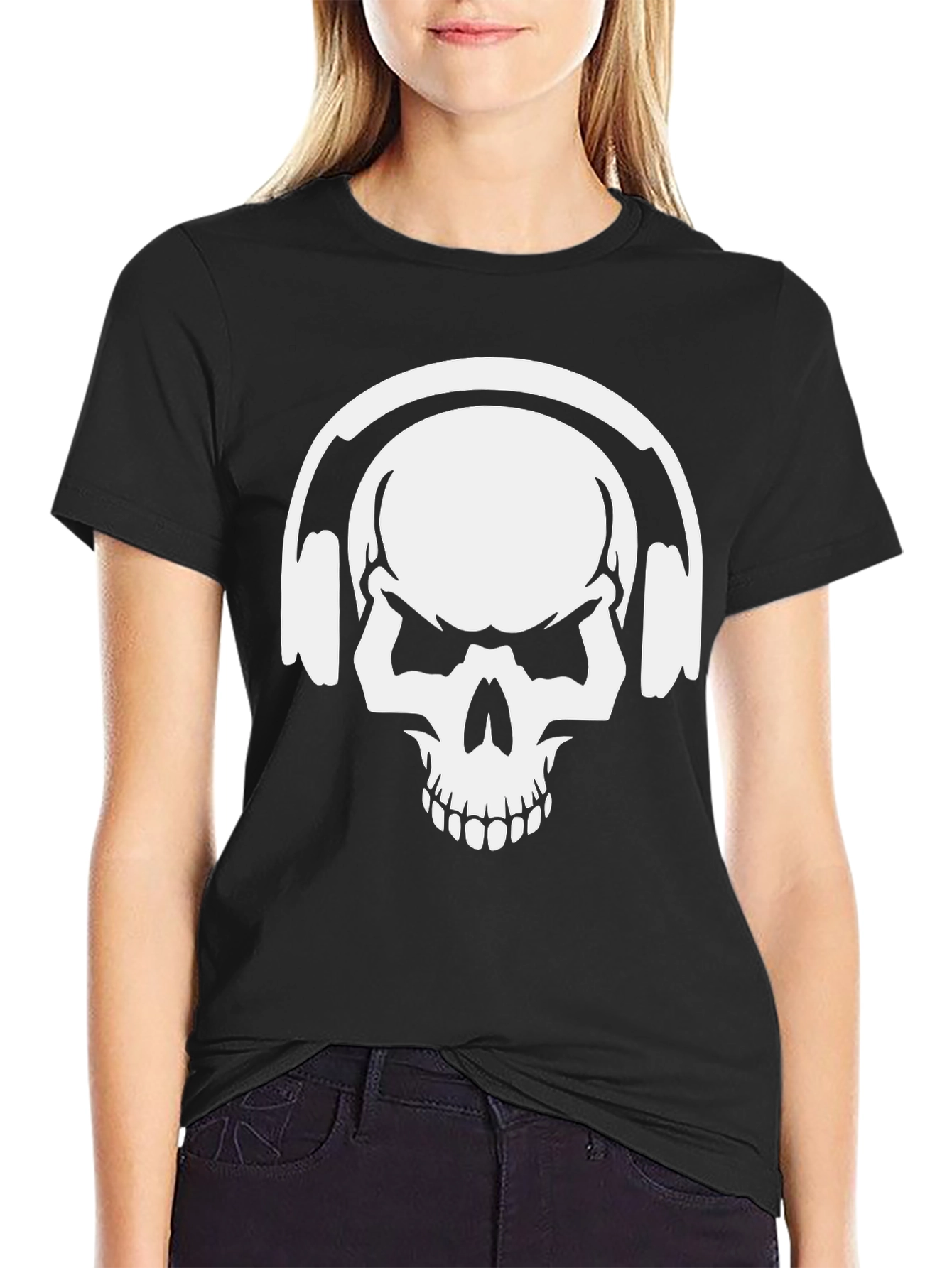 Skull Headphones Graphic T-Shirt