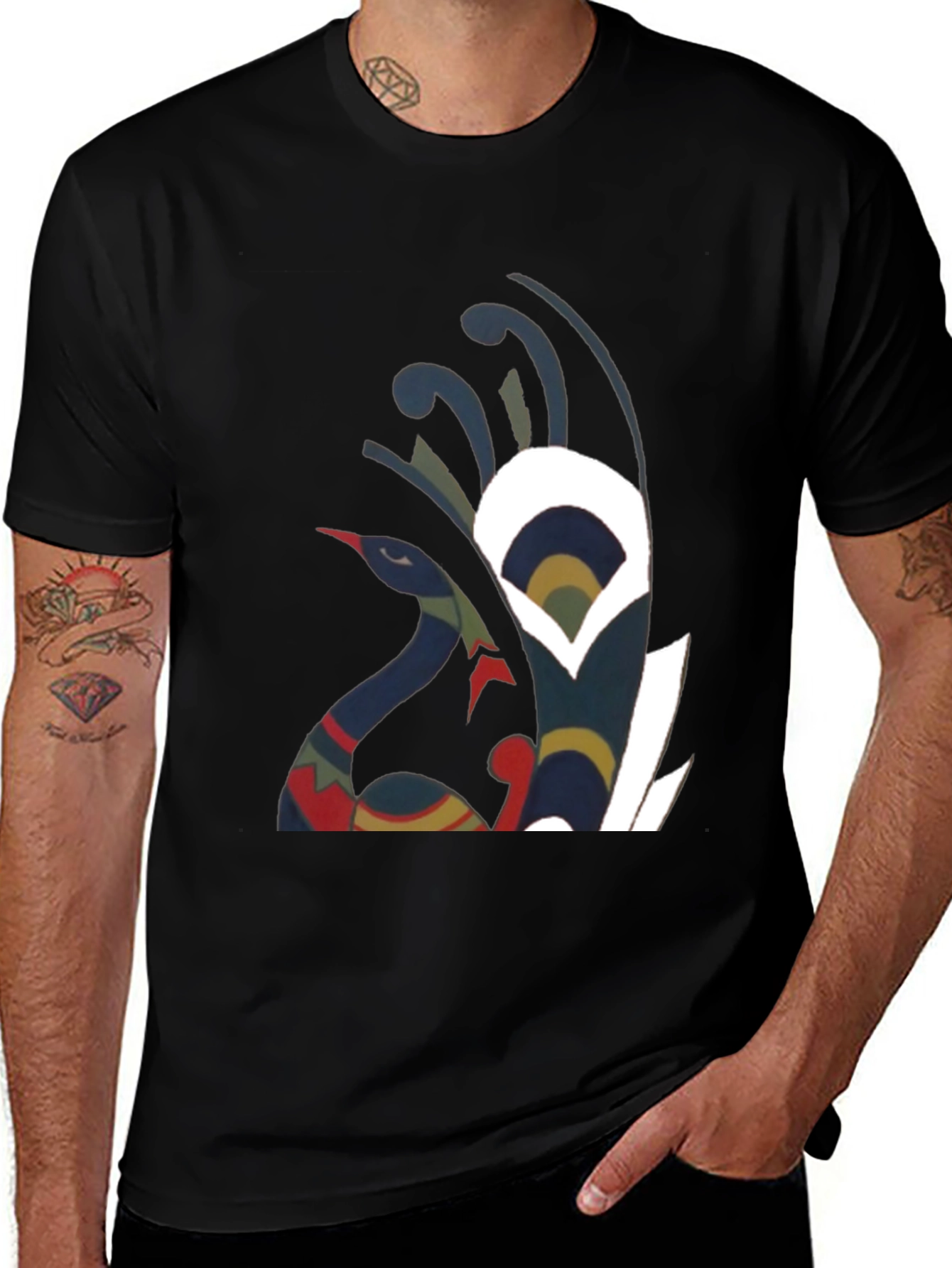 Abstract Bird Graphic Tee - Unique Style