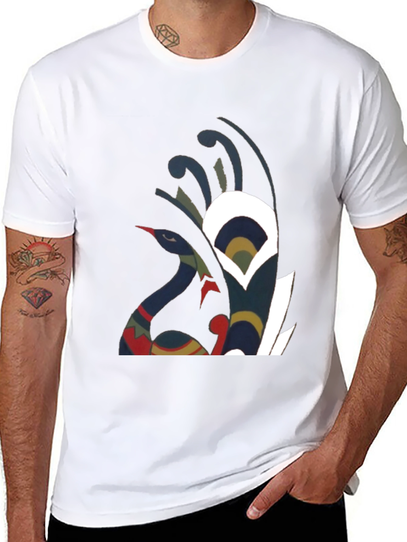 Abstract Bird Graphic Tee - Unique Style
