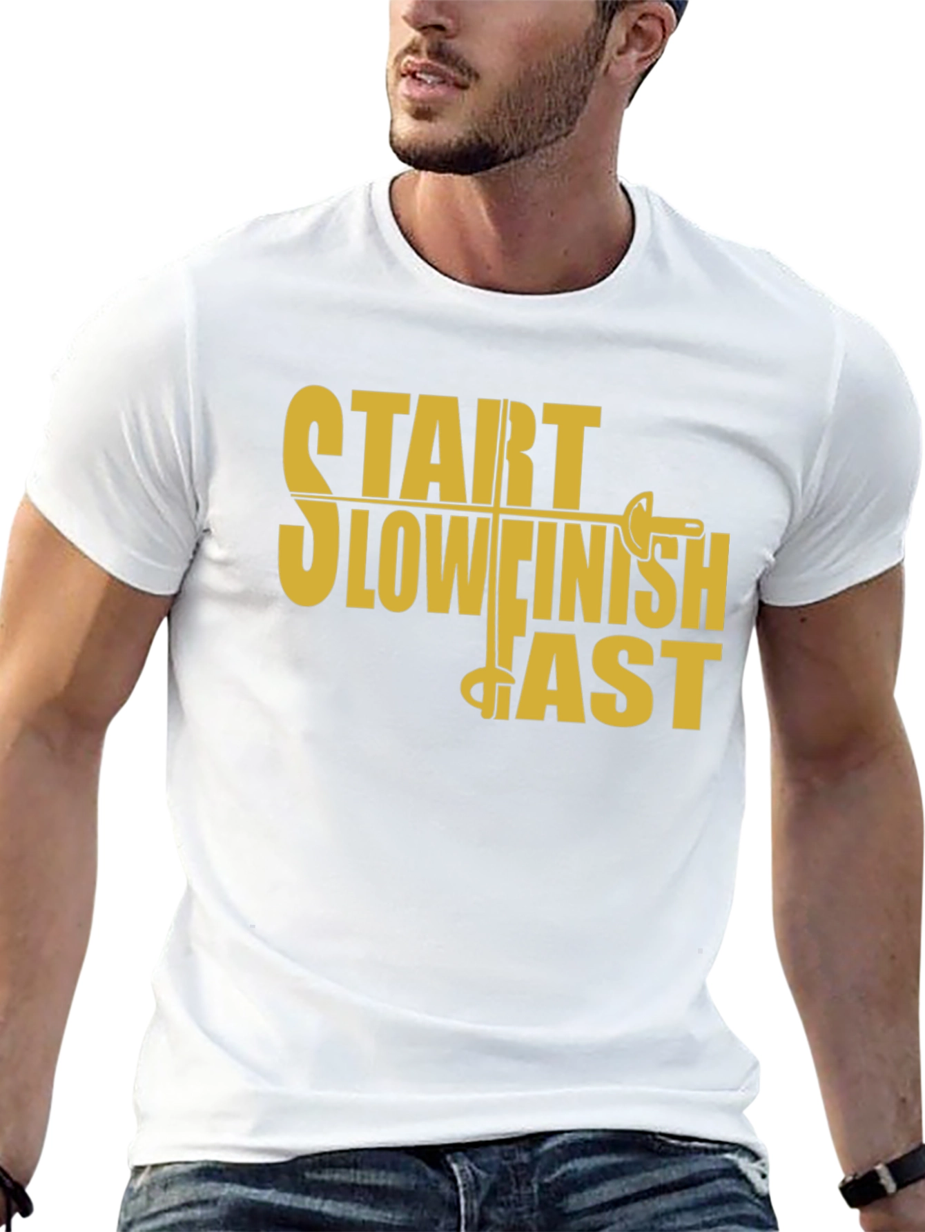 Start Slow Finish Fast Fencing T-Shirt