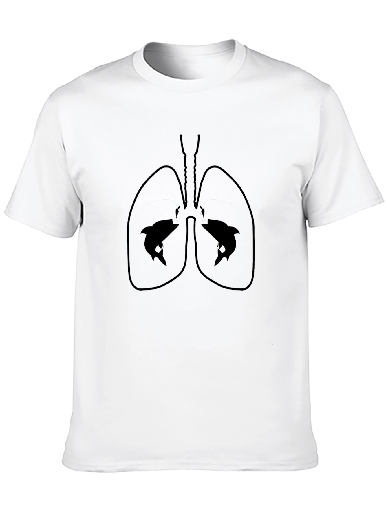 Dolphin Lung Graphic Black T-Shirt