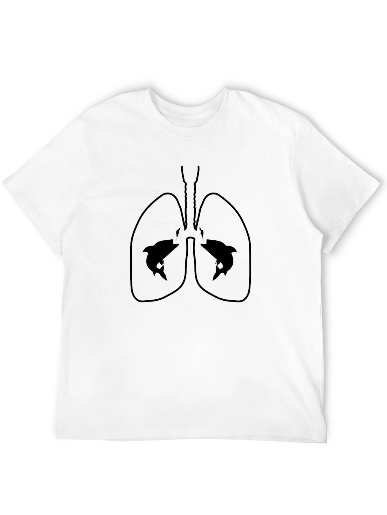 Dolphin Lung Graphic Black T-Shirt
