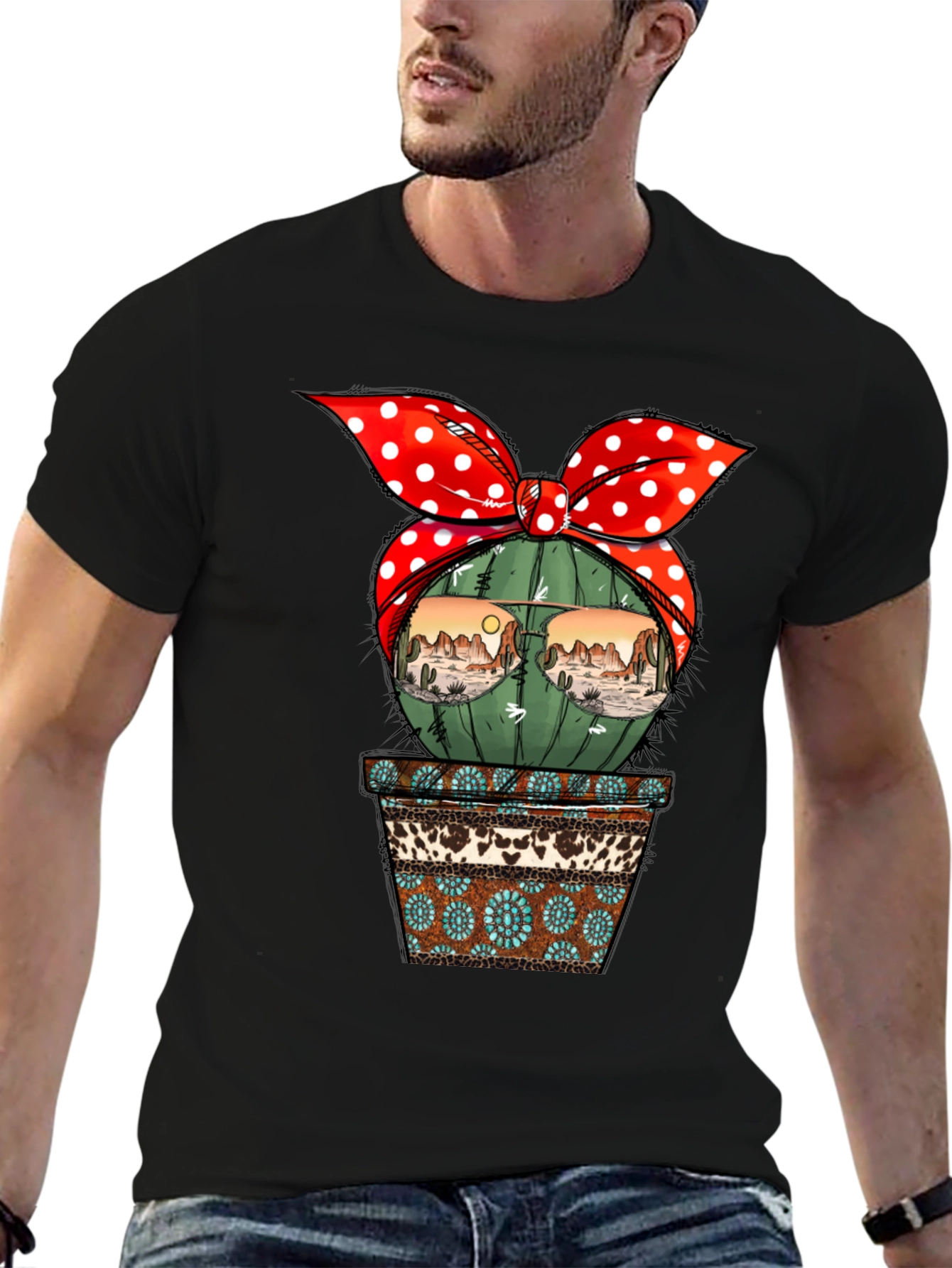 Cactus in Pot Graphic Tee - Western Style