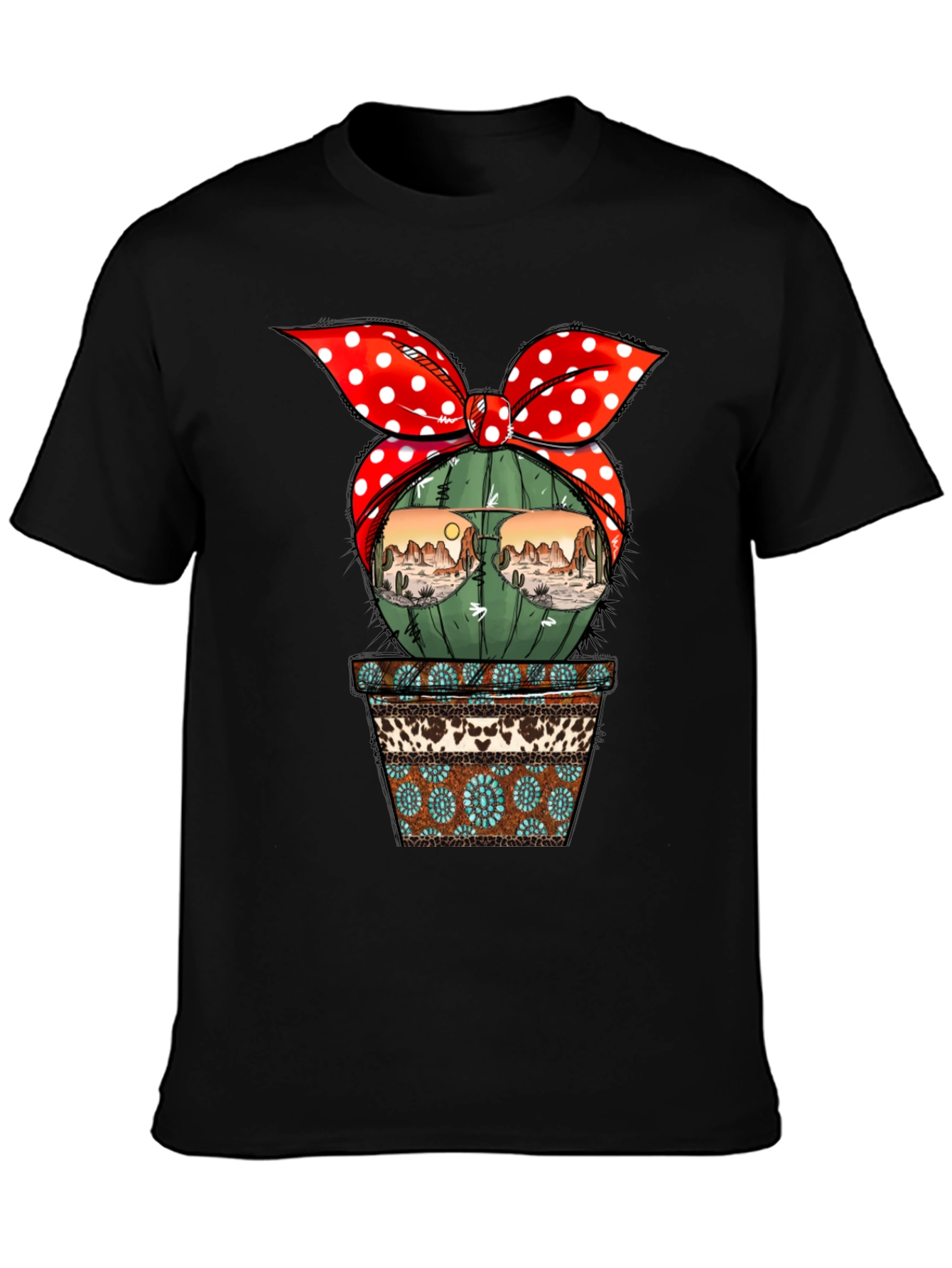 Cactus in Pot Graphic Tee - Western Style