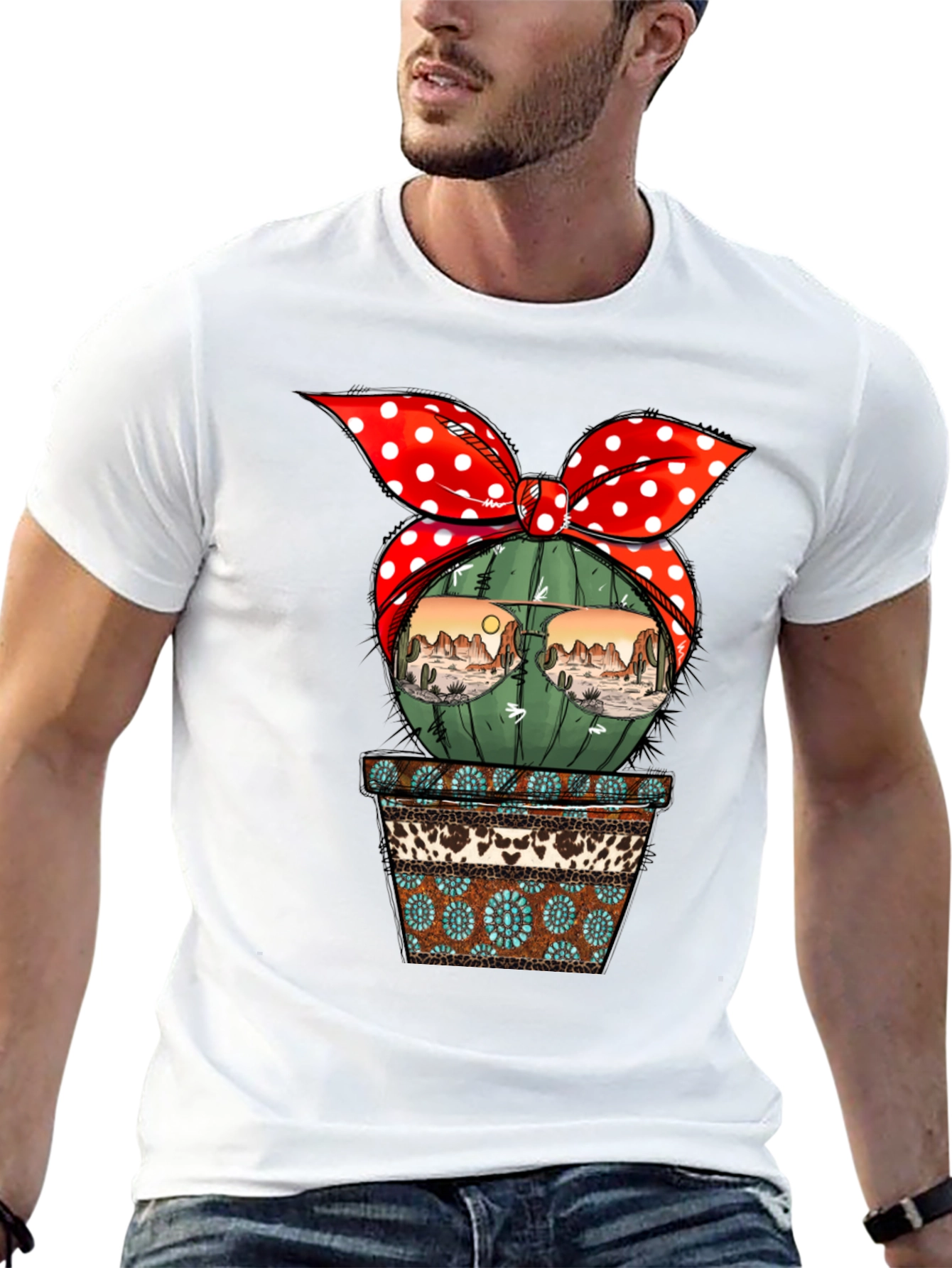 Cactus in Pot Graphic Tee - Western Style