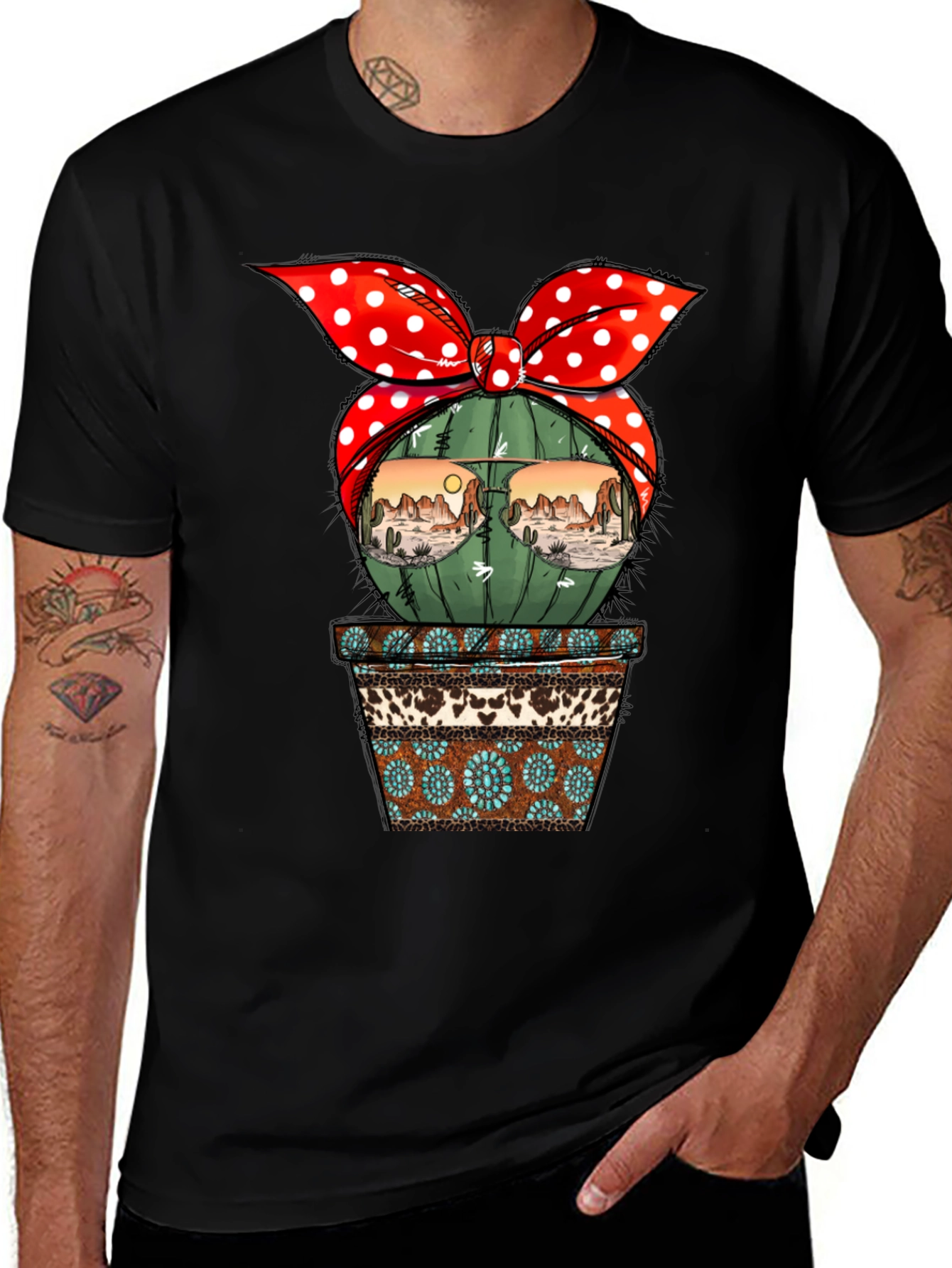 Cactus in Pot Graphic Tee - Western Style