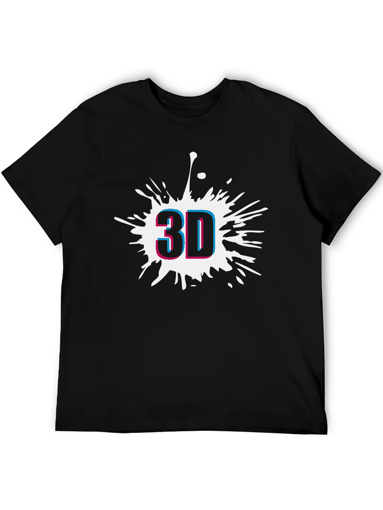 Modern 3D Graphic Black T-Shirt