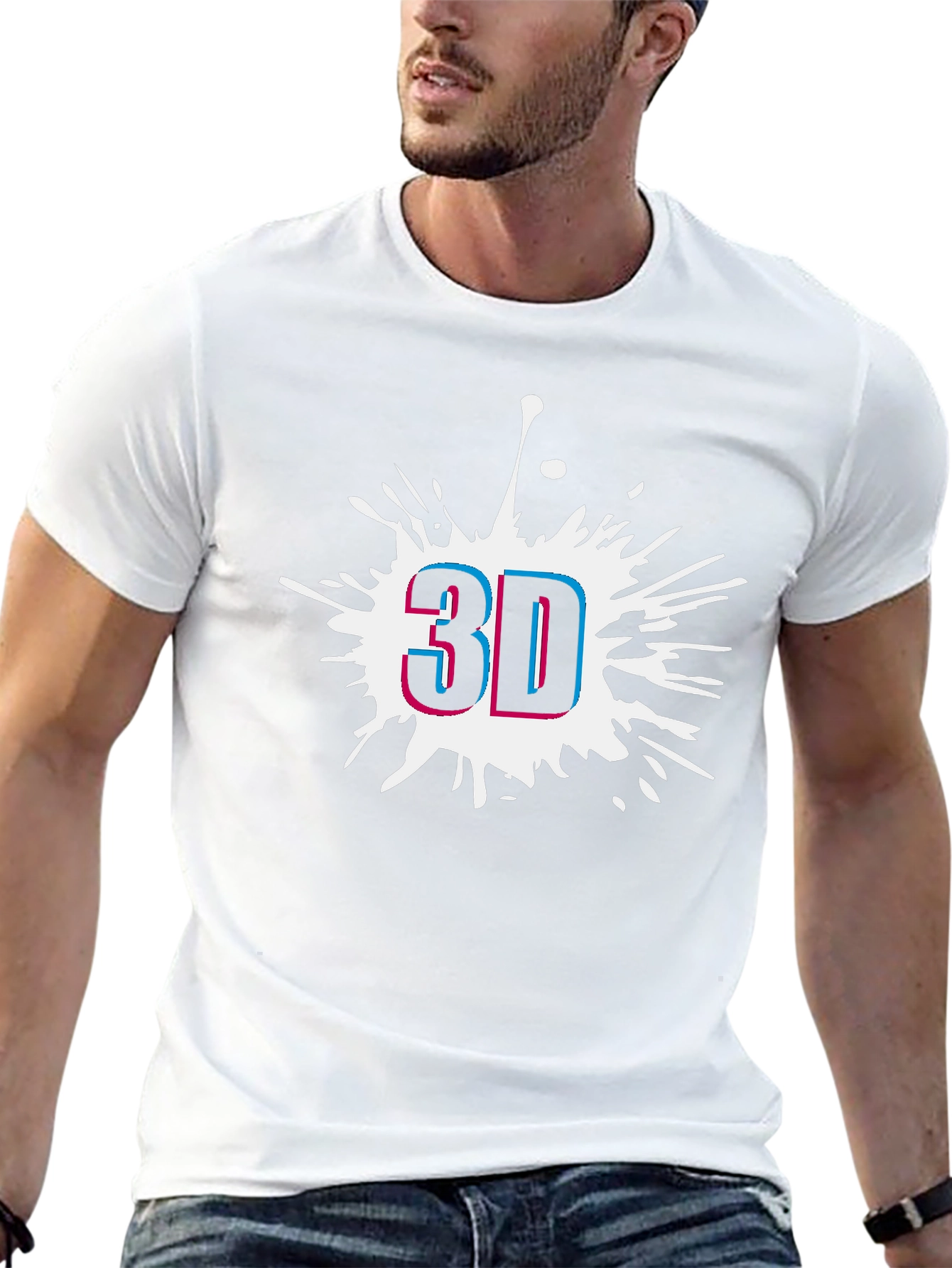 Modern 3D Graphic Black T-Shirt