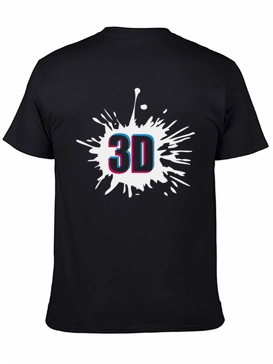 Modern 3D Graphic Black T-Shirt