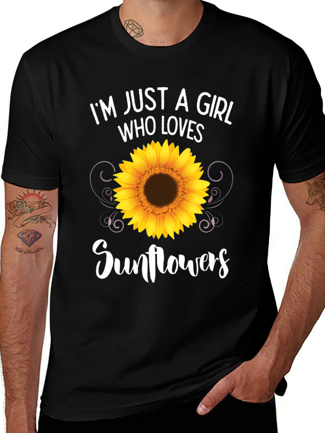 Sunflower Lover T-Shirt - Black Graphic Tee