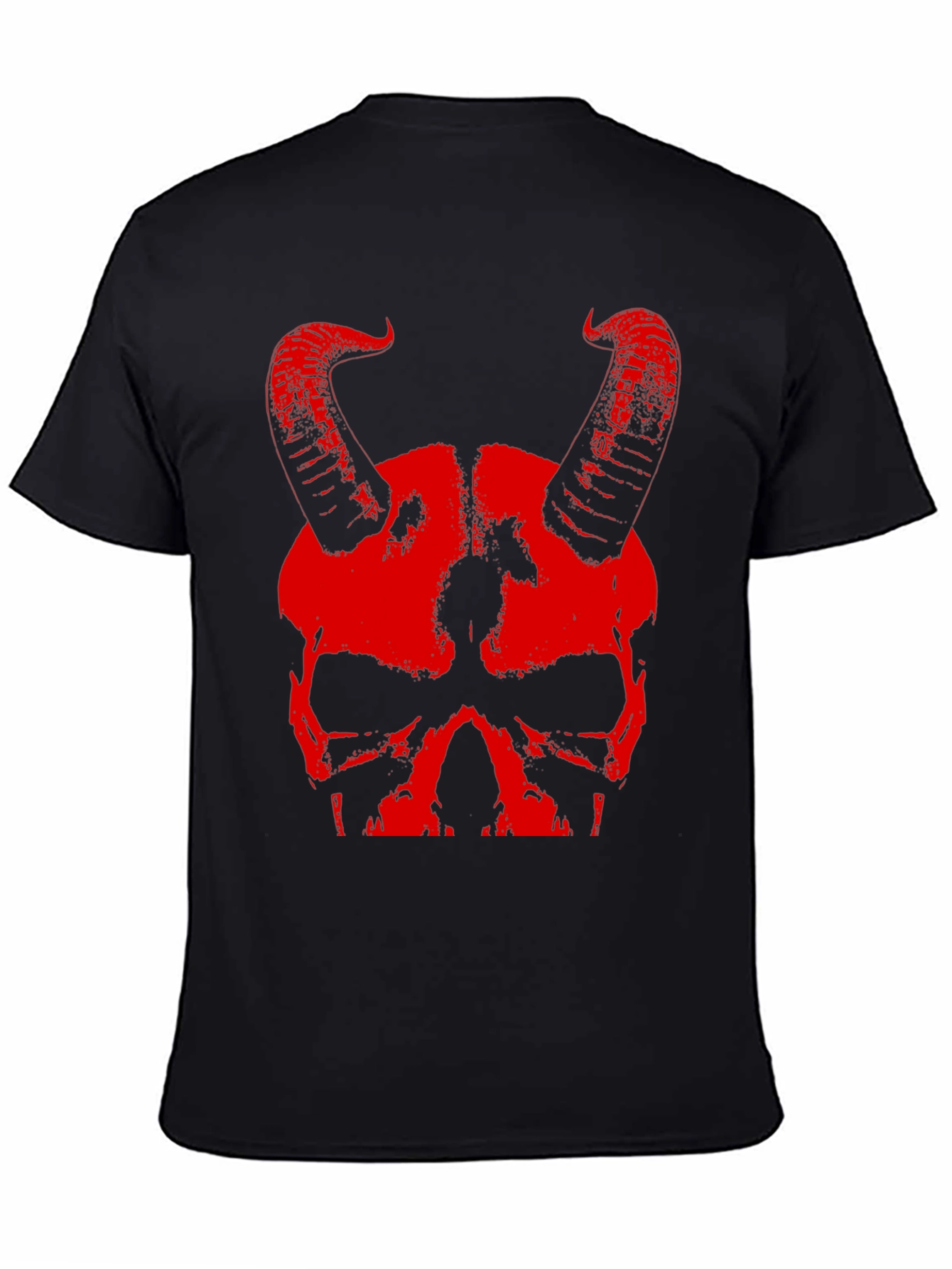 Skull & Horns Graphic T-Shirt - Devilish Design
