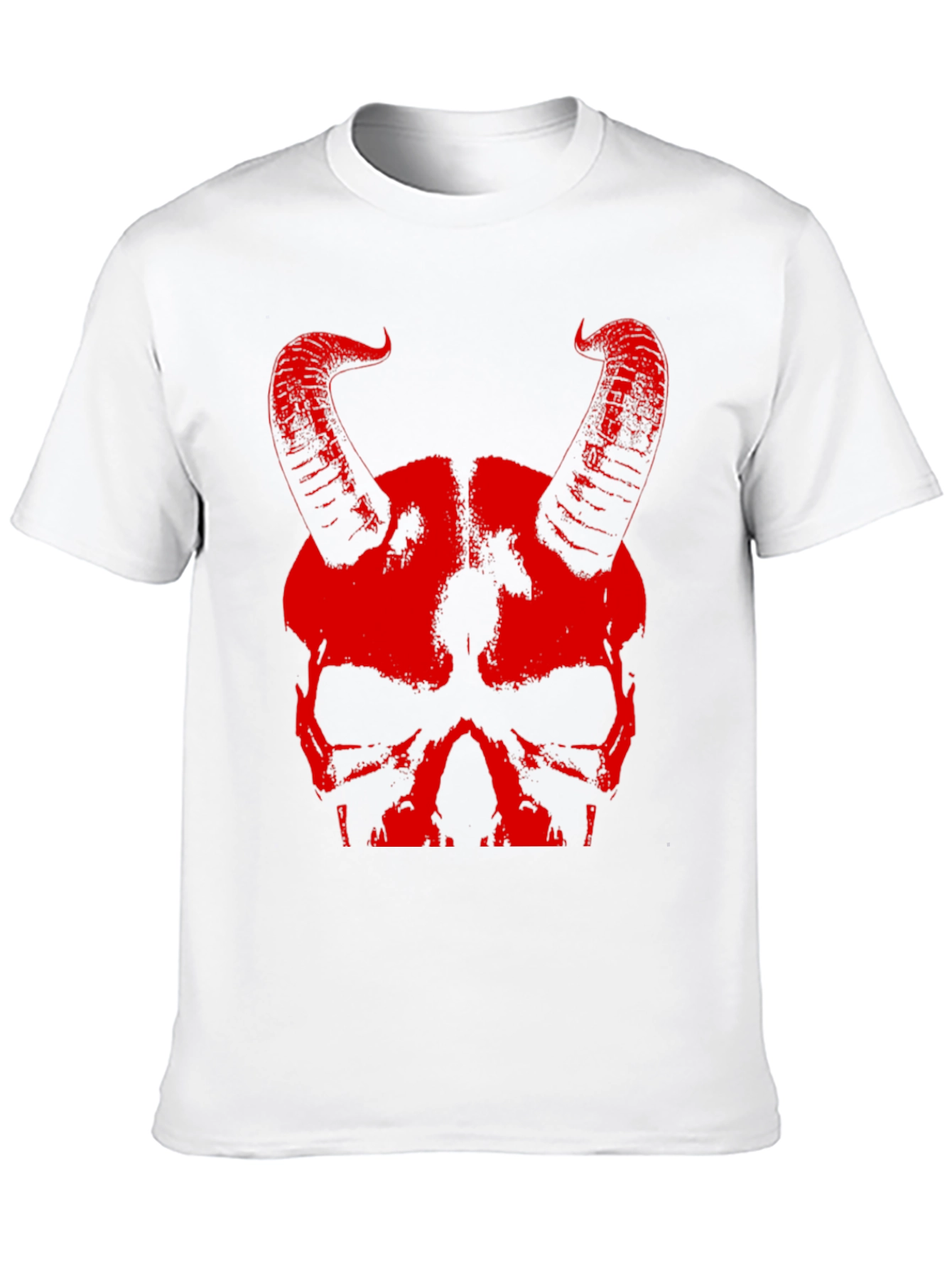 Skull & Horns Graphic T-Shirt - Devilish Design