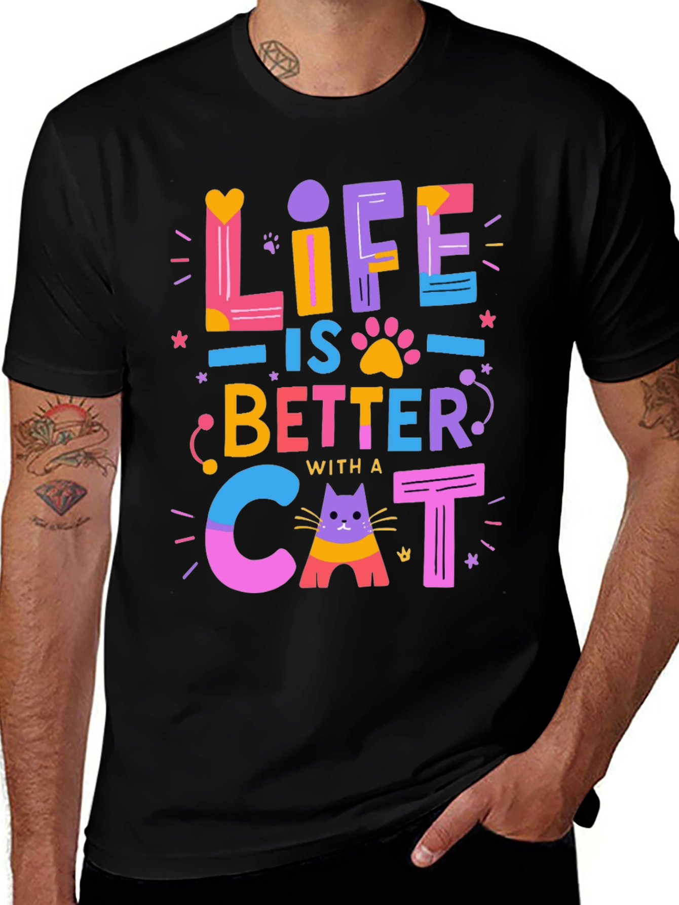 Life is Better with a Cat T-Shirt
