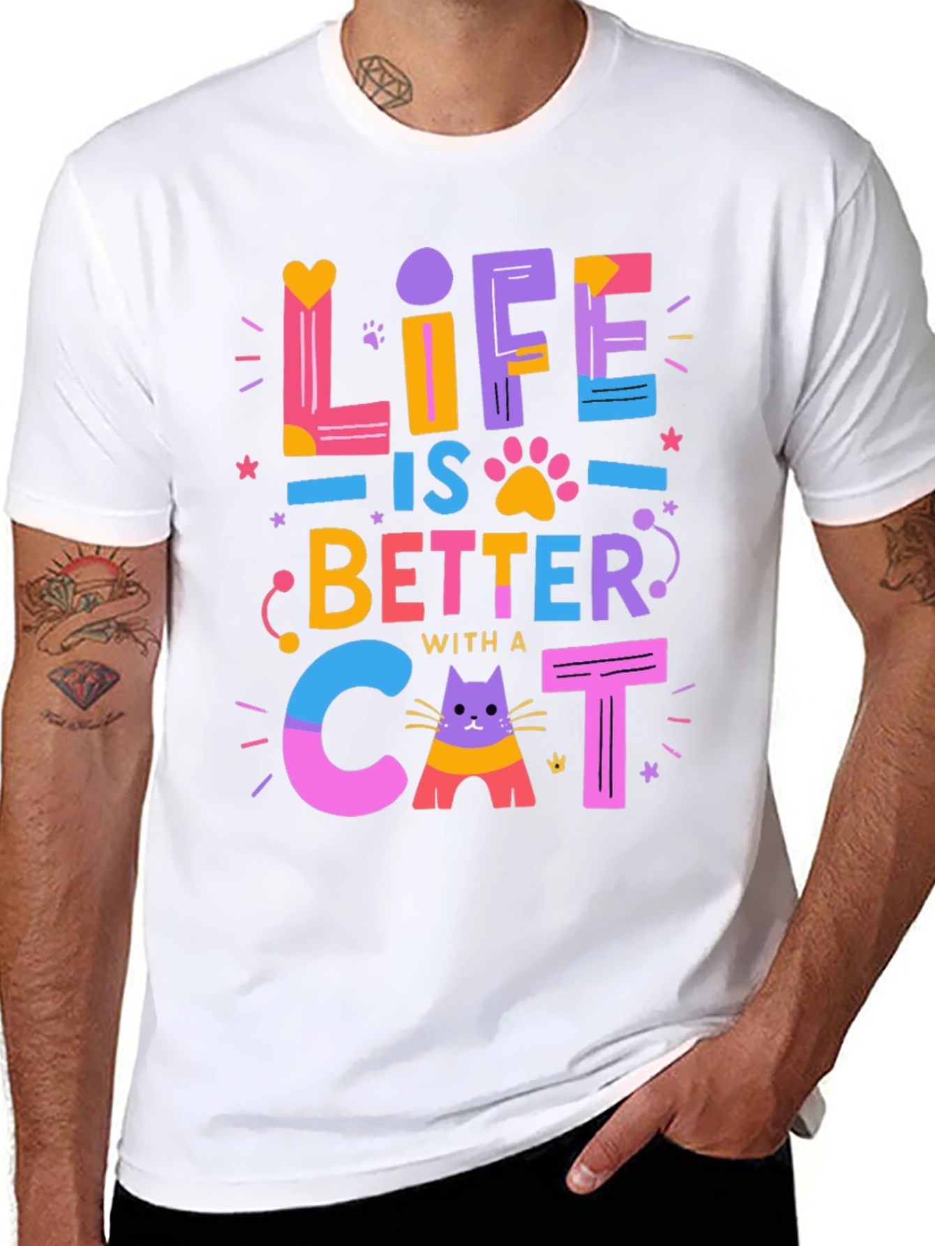 Life is Better with a Cat T-Shirt