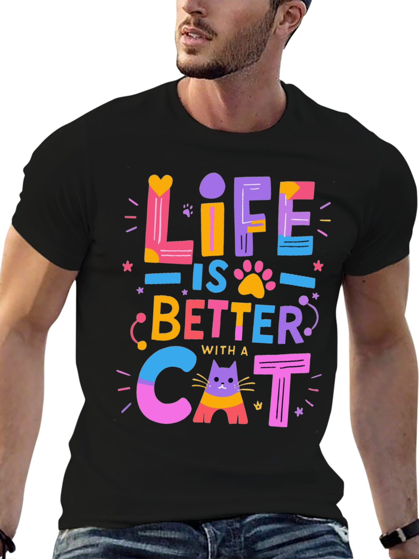 Life is Better with a Cat T-Shirt