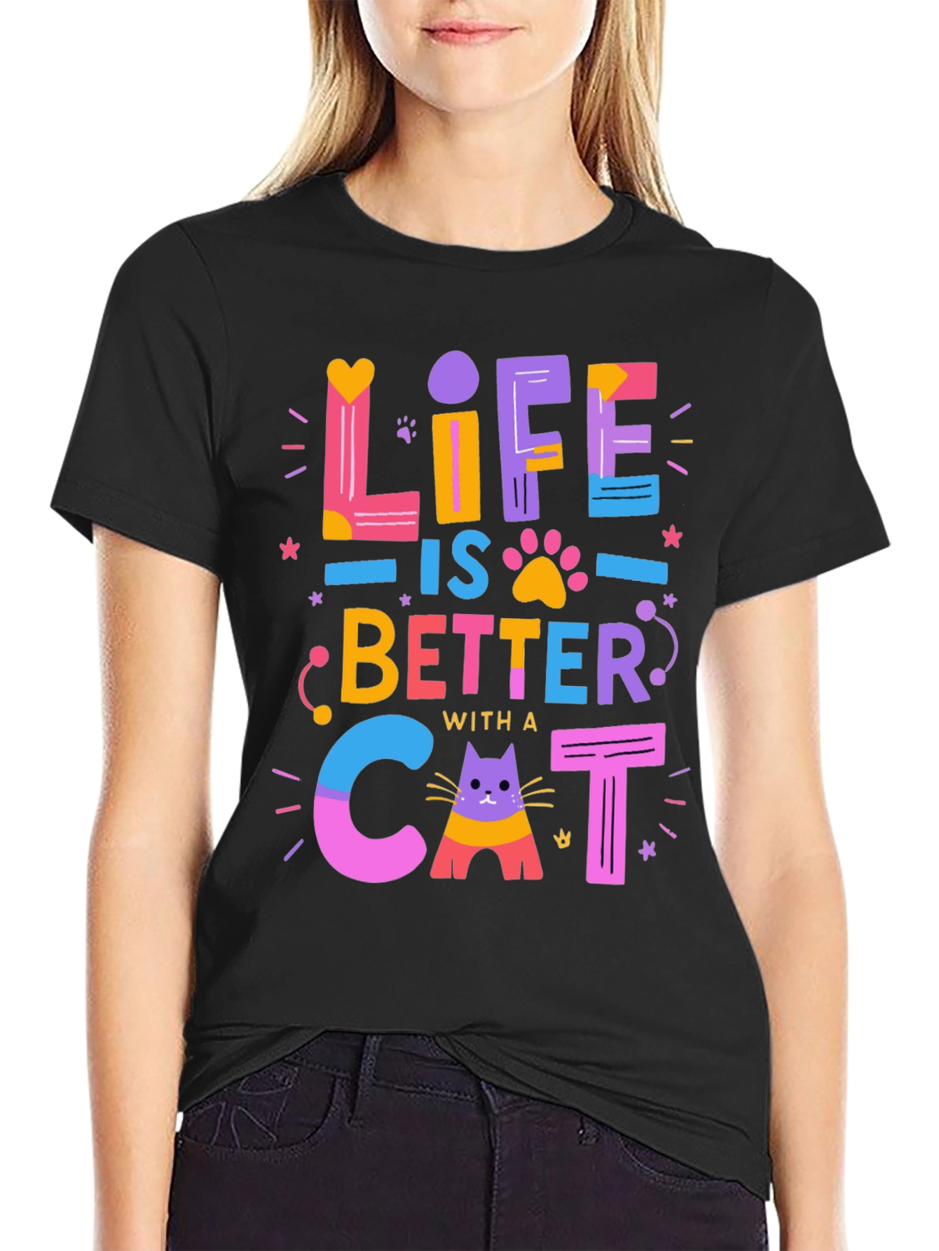 Life is Better with a Cat T-Shirt