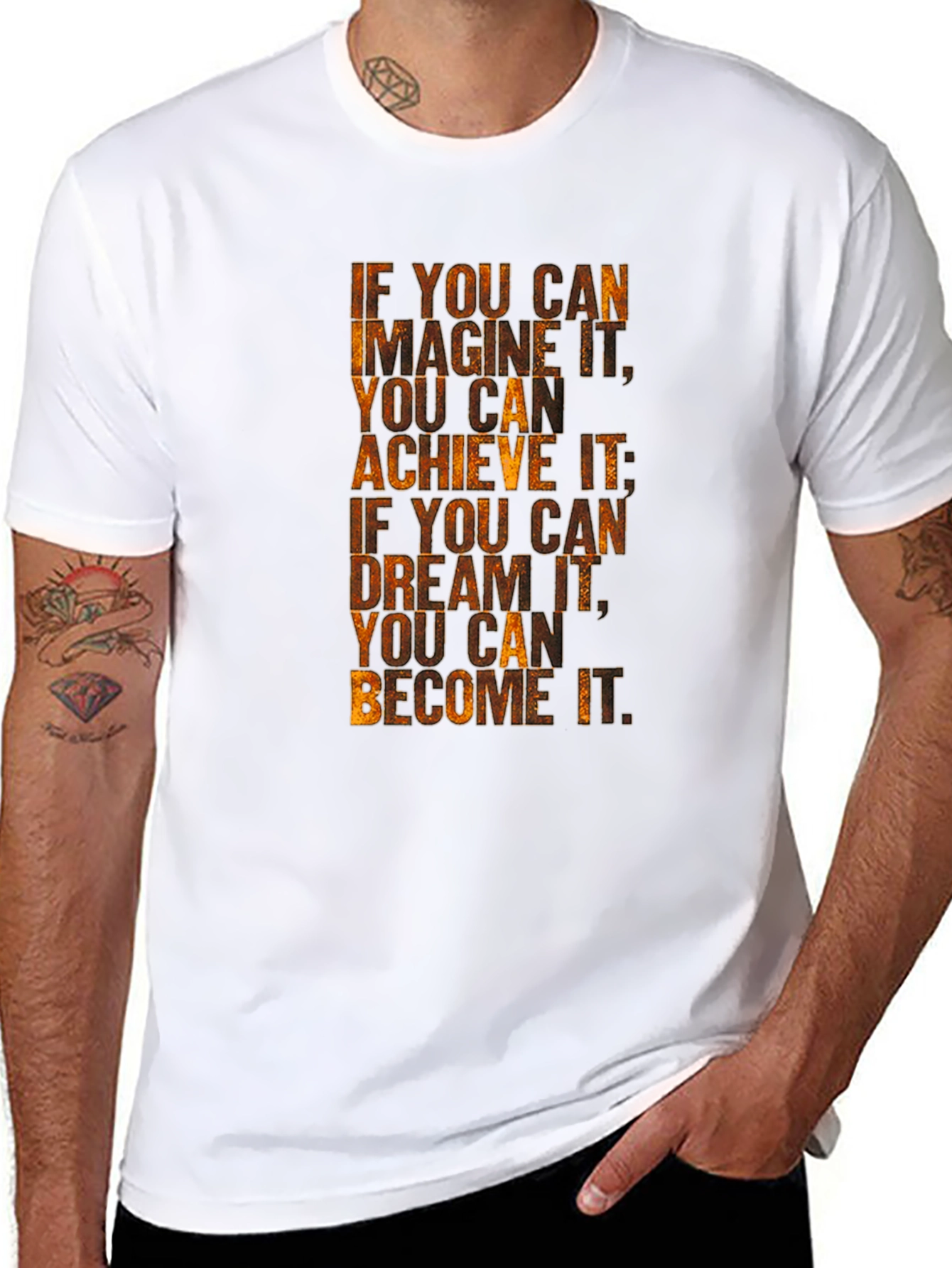 Motivational Quote Graphic Tee - Imagine Achieve Become!