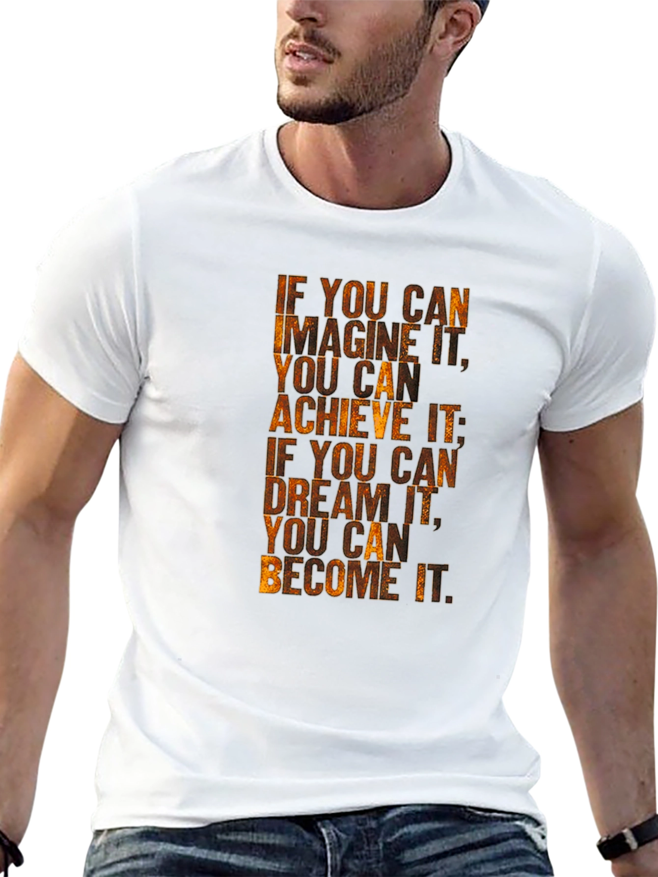 Motivational Quote Graphic Tee - Imagine Achieve Become!