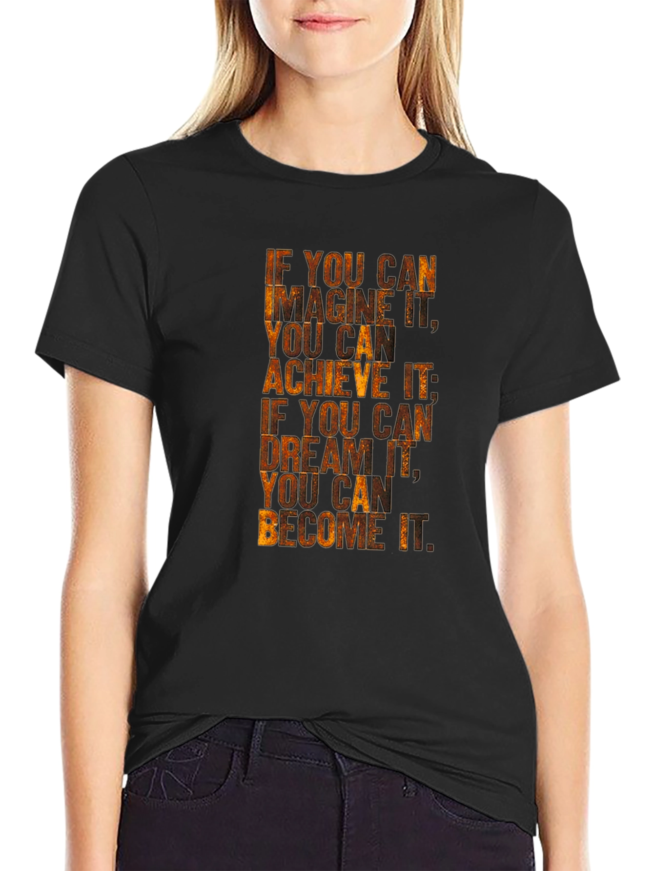 Motivational Quote Graphic Tee - Imagine Achieve Become!
