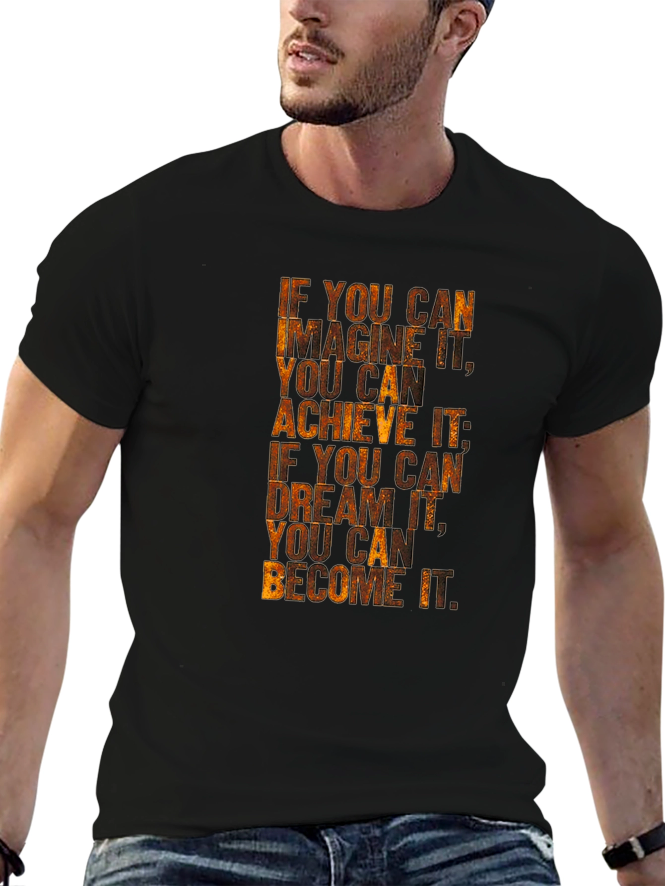 Motivational Quote Graphic Tee - Imagine Achieve Become!