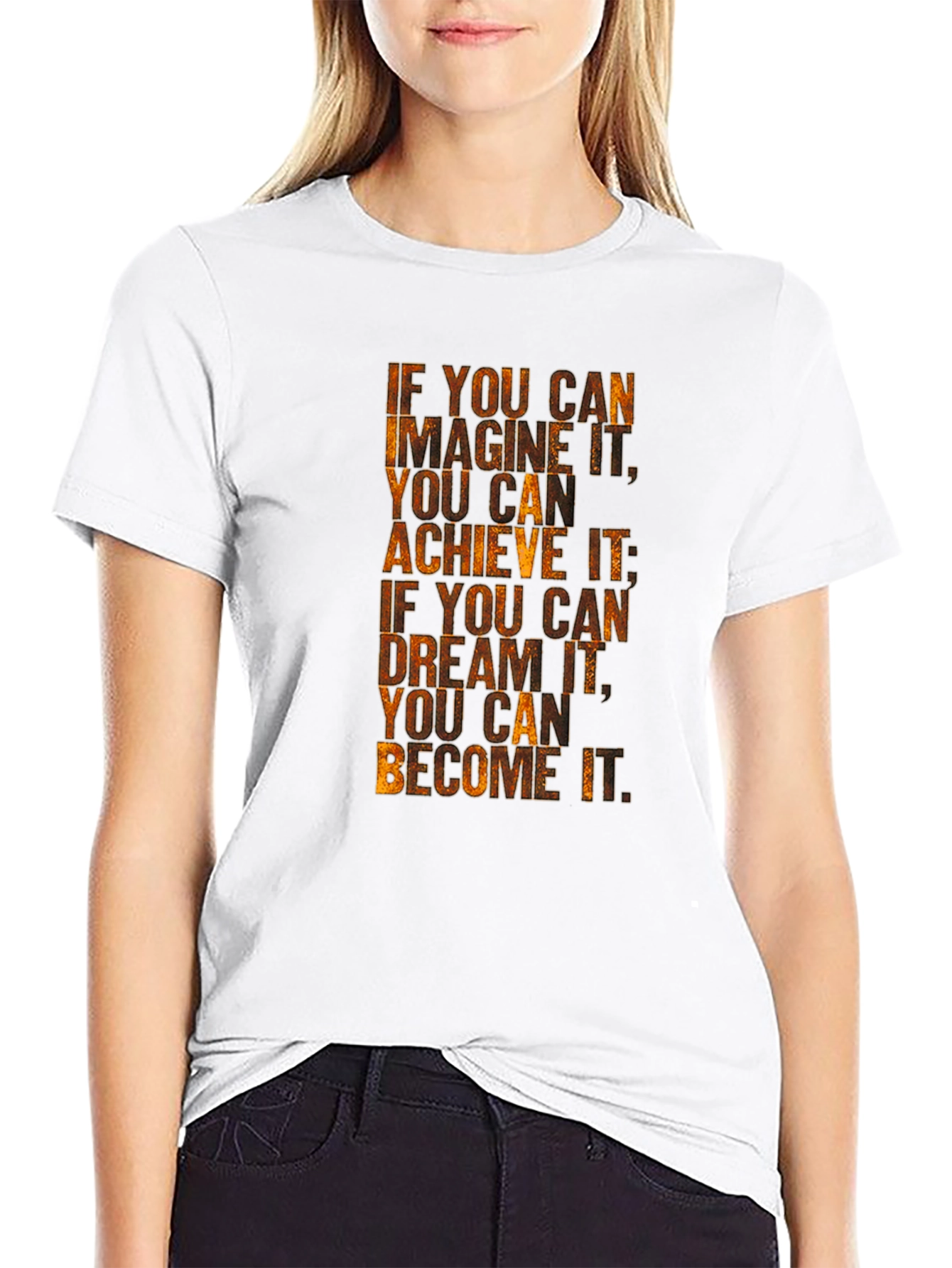 Motivational Quote Graphic Tee - Imagine Achieve Become!