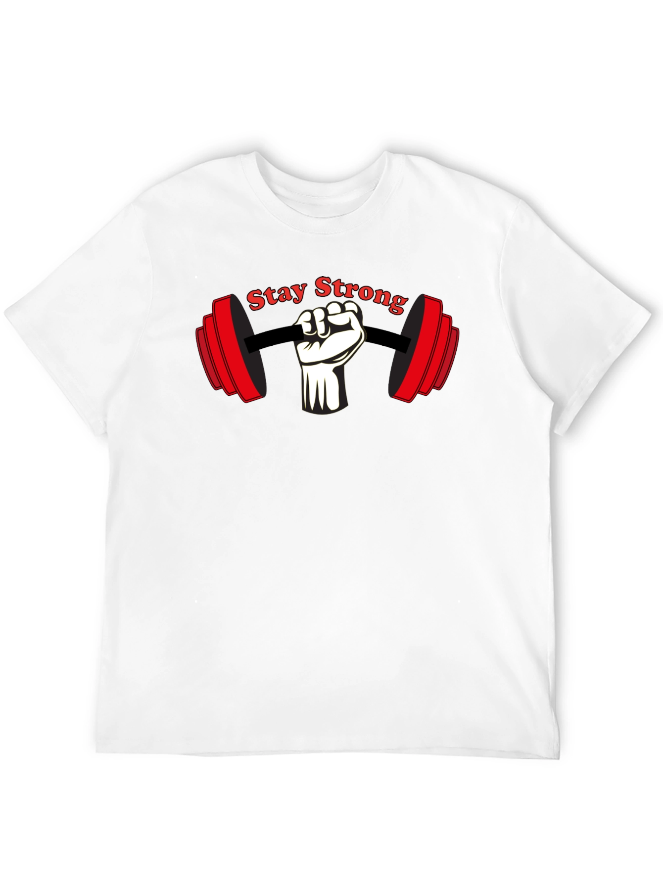 Stay Strong Gym T-Shirt Black Cotton Short Sleeve