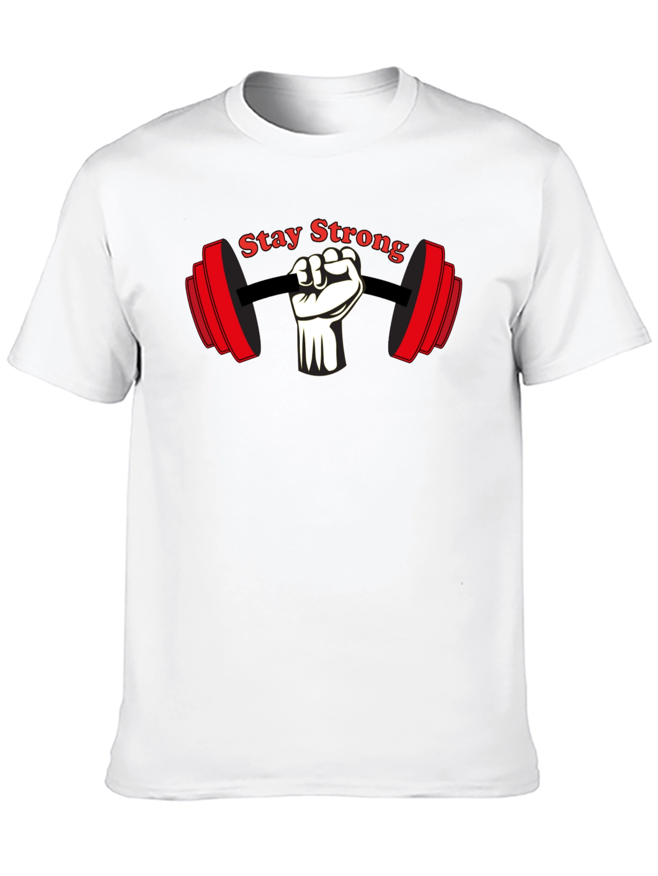 Stay Strong Gym T-Shirt Black Cotton Short Sleeve
