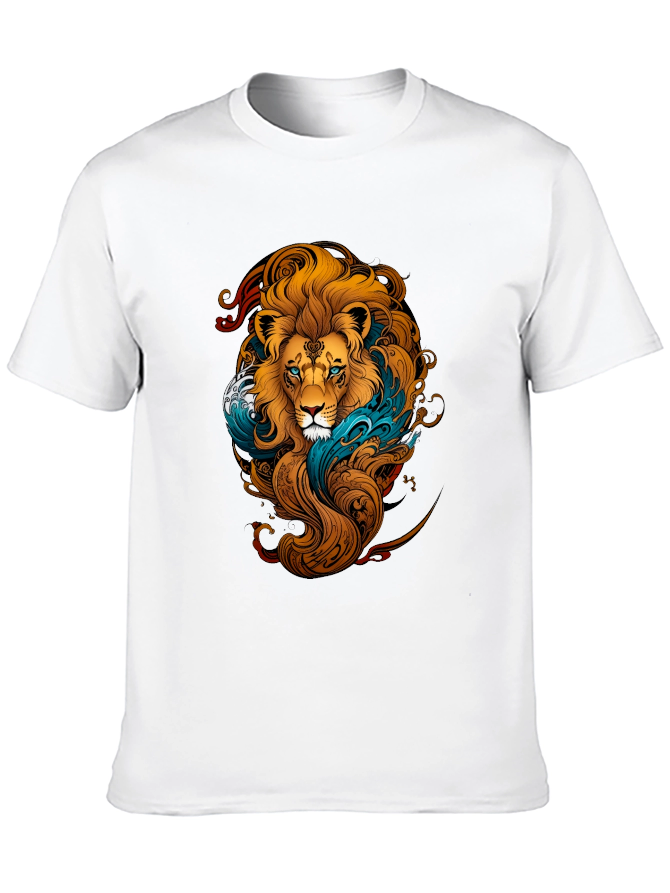 Lion Graphic Print Black T-Shirt