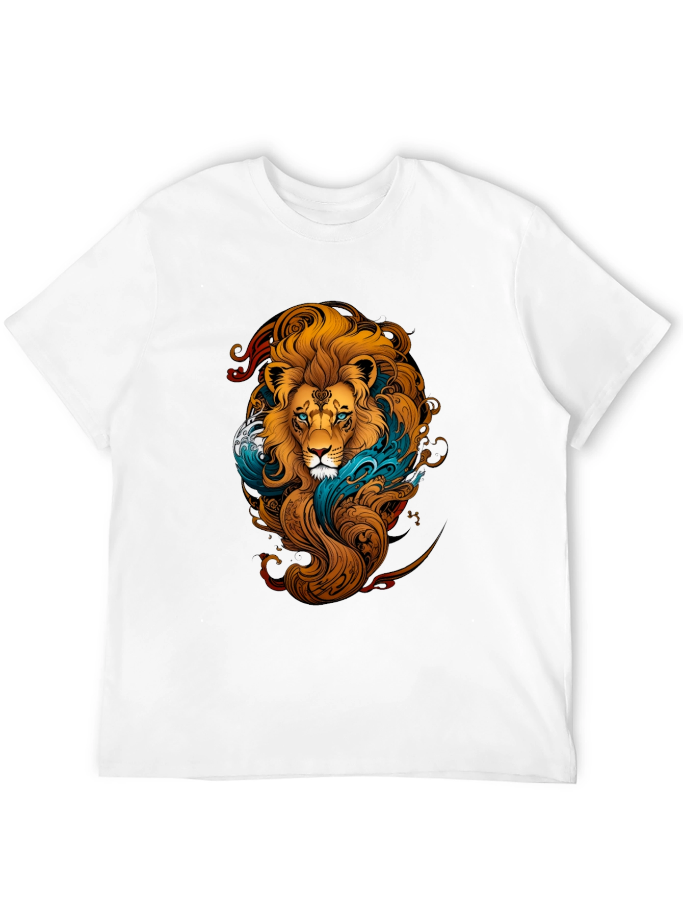 Lion Graphic Print Black T-Shirt