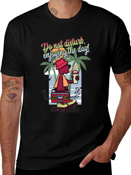 Cool Bear Graphic T-Shirt - Roller Skates and Boombox