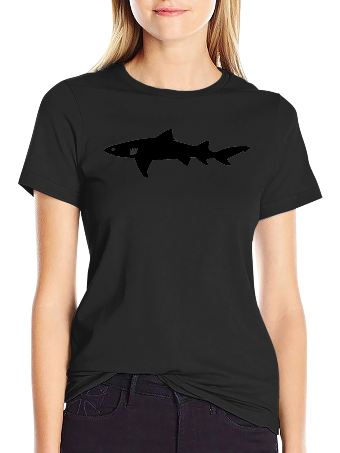 Black Shark Graphic Tee - Mens Casual Shirt