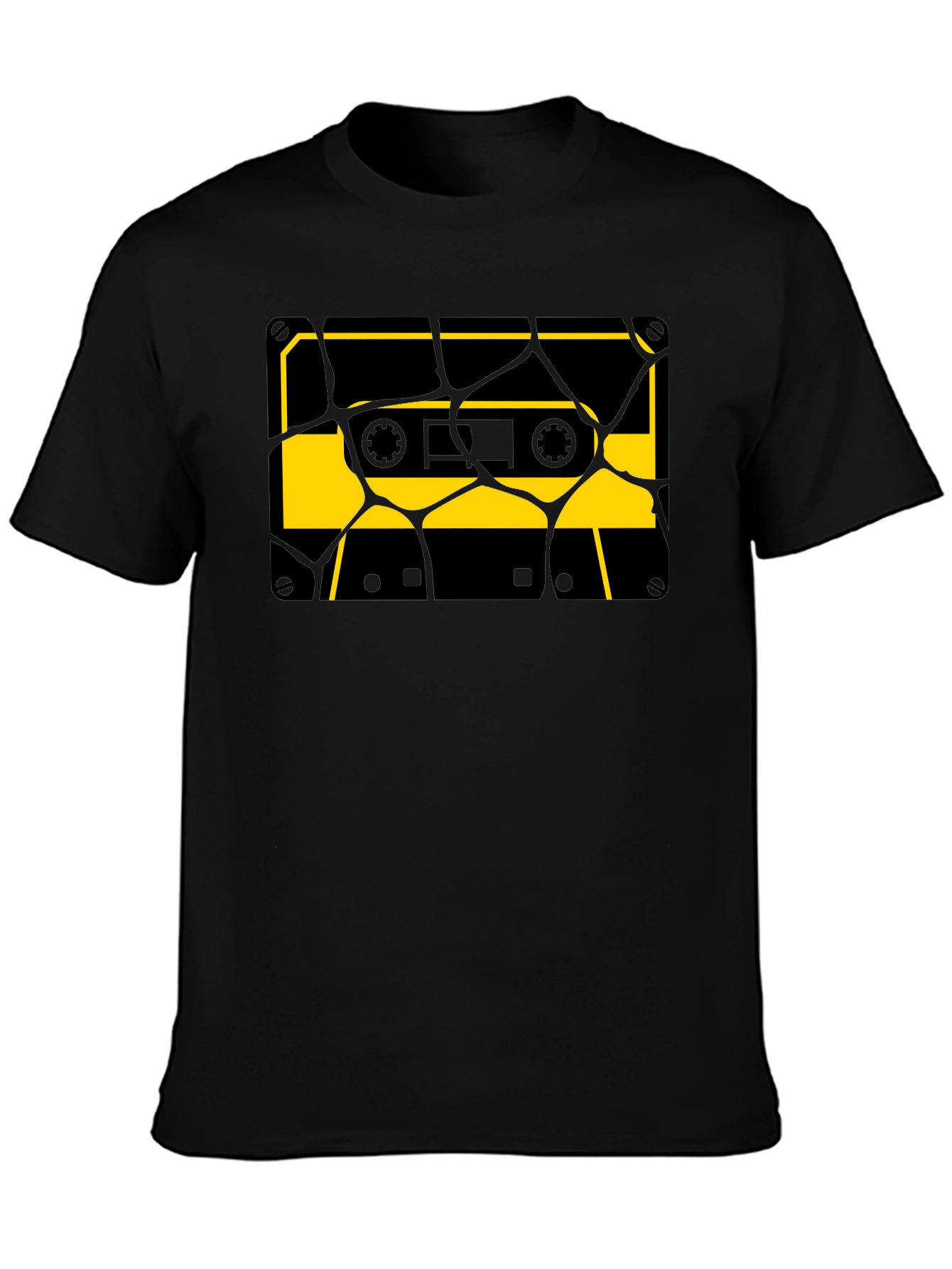 Retro Cassette Tape Graphic Tee - Stylish Black T-Shirt