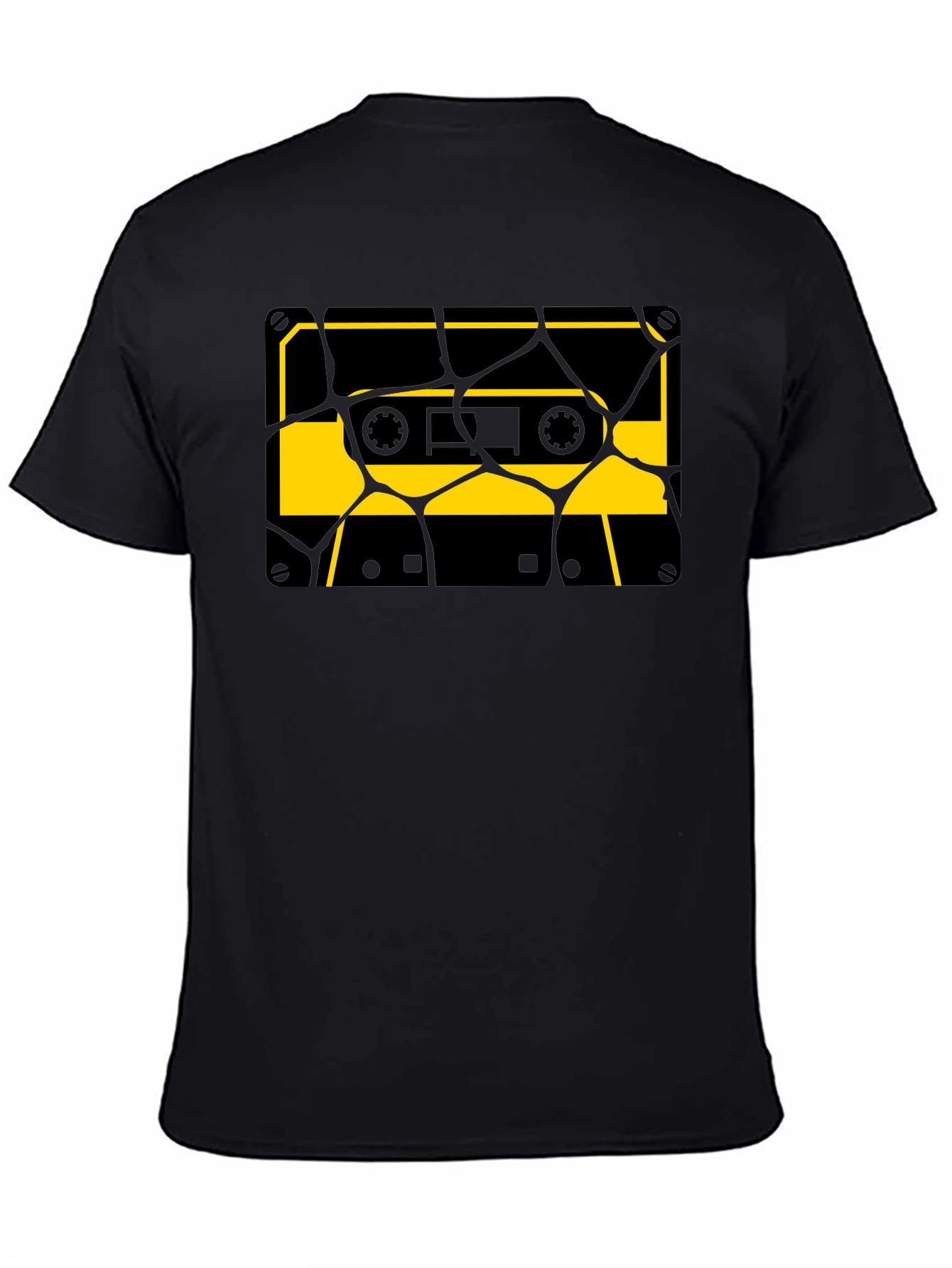 Retro Cassette Tape Graphic Tee - Stylish Black T-Shirt