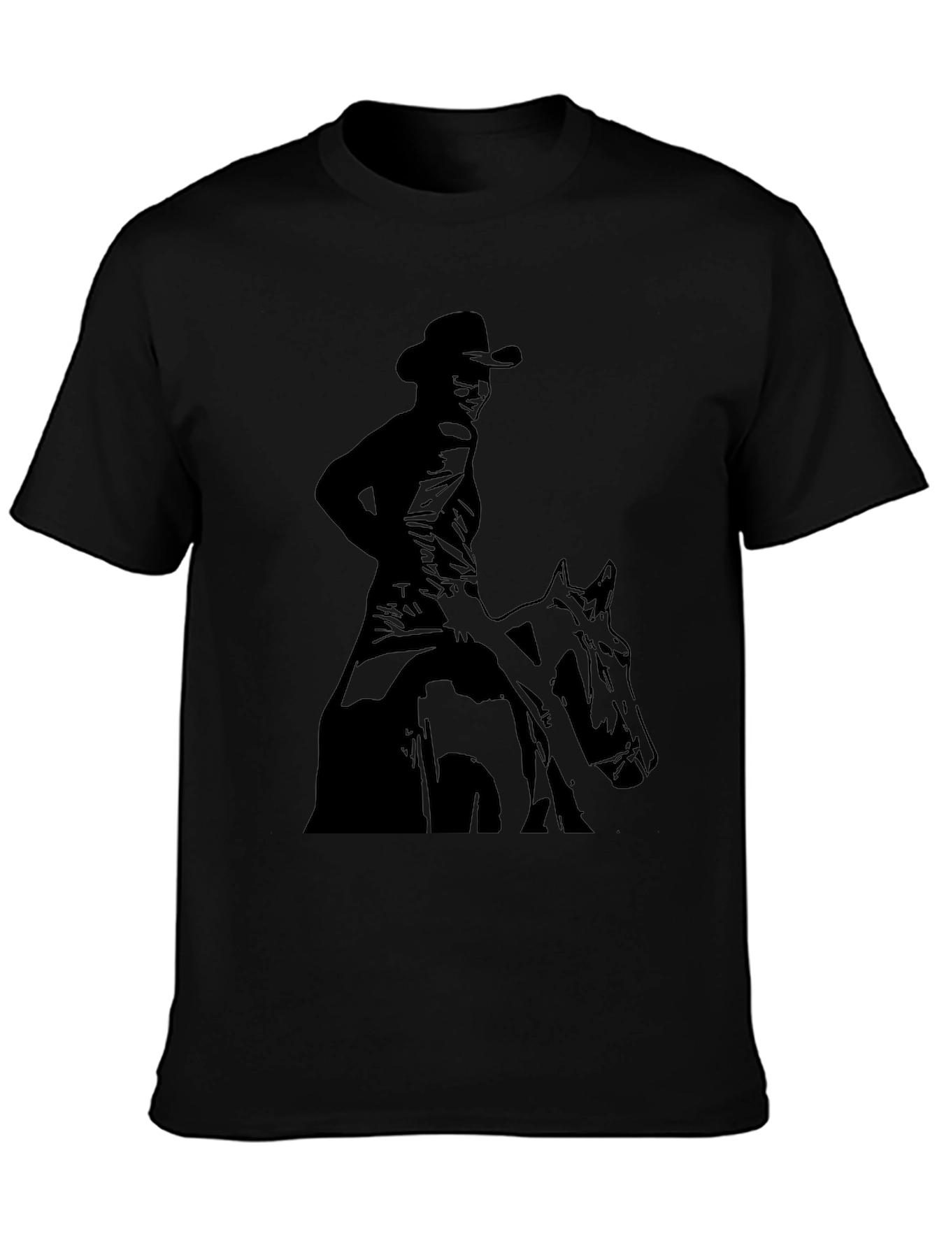 Cowboy Rider Graphic Black T-Shirt