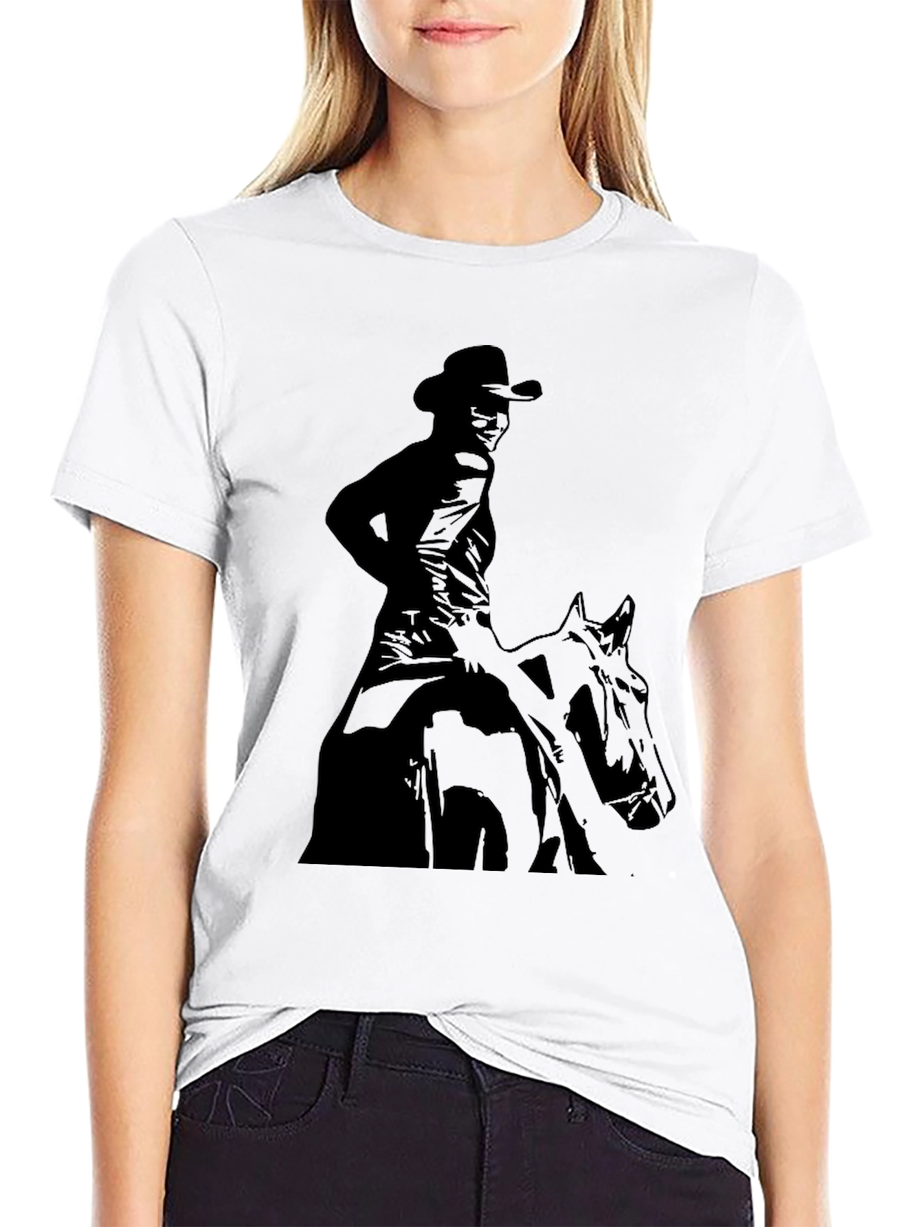 Cowboy Rider Graphic Black T-Shirt