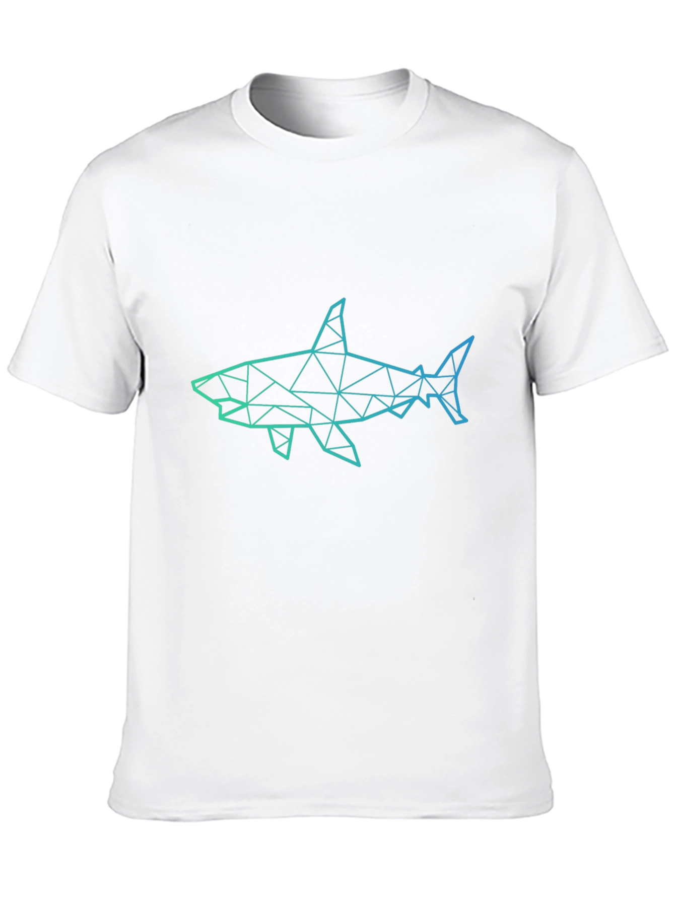 Geometric Shark Graphic Print Black T-Shirt