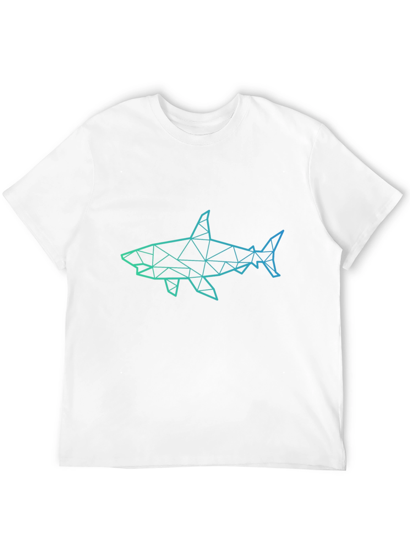 Geometric Shark Graphic Print Black T-Shirt