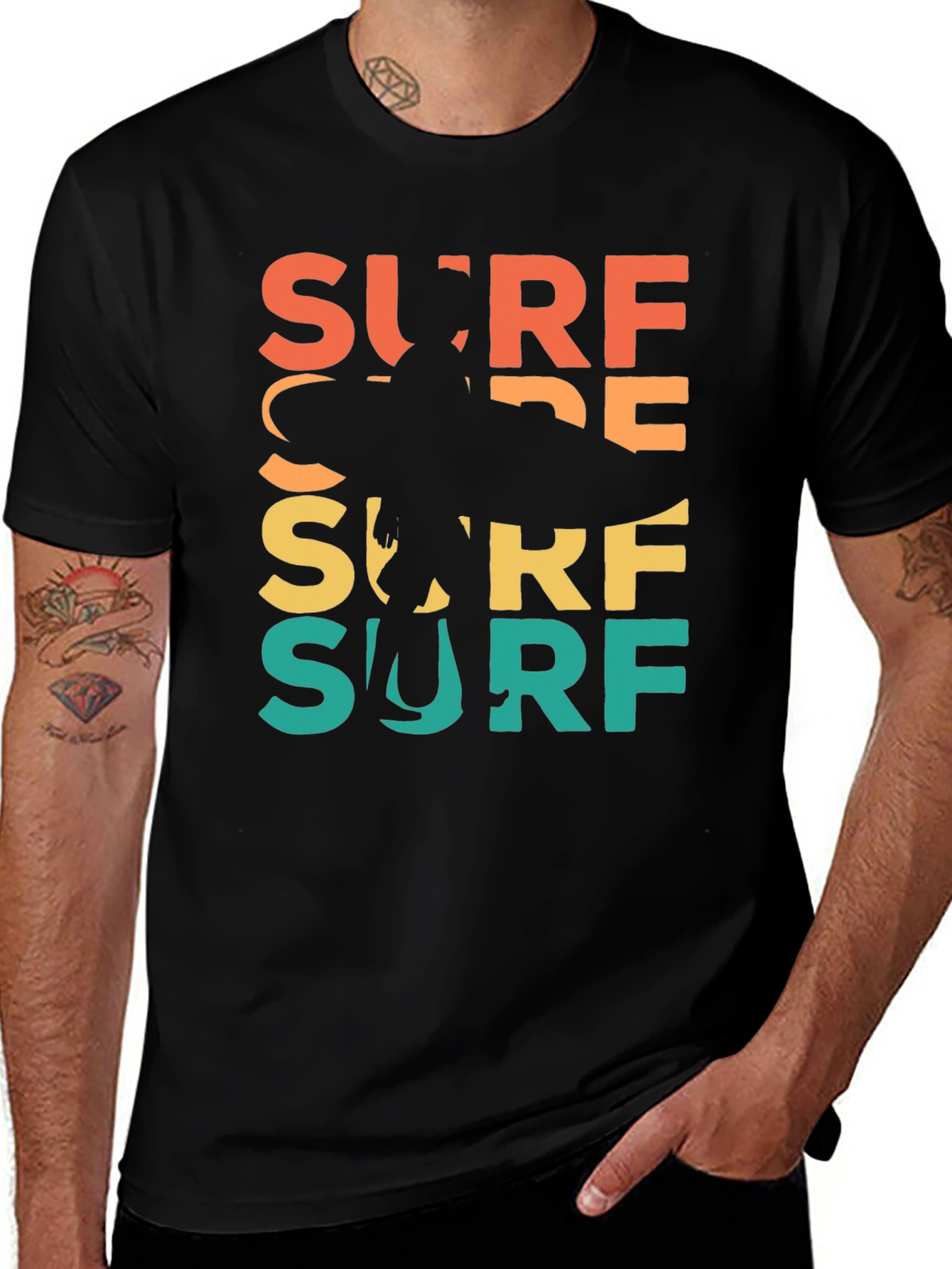 Retro Surf Graphic Tee - Classic Surfer Design