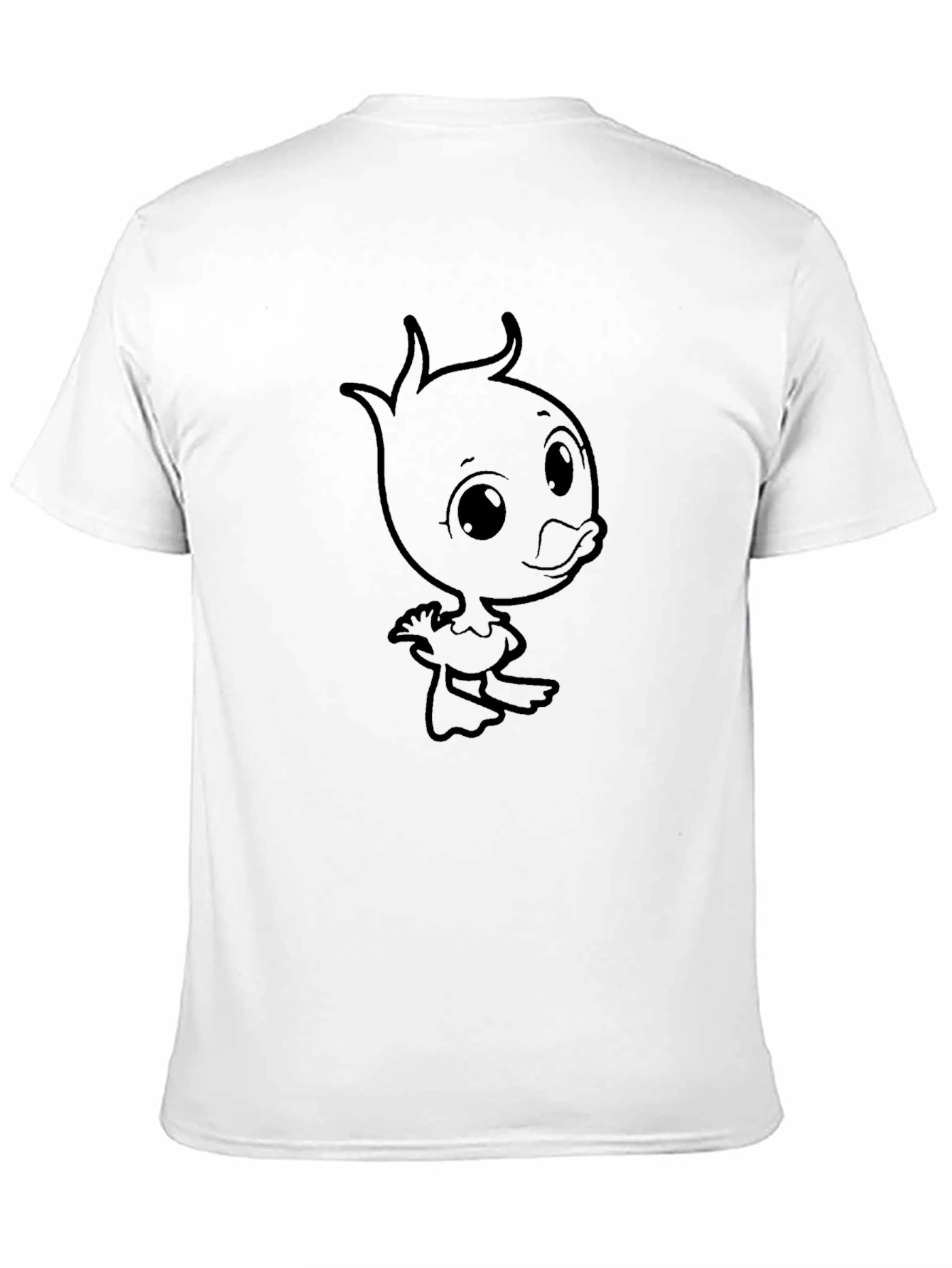Cartoon Duck Graphic T-Shirt - Black Cotton Tee