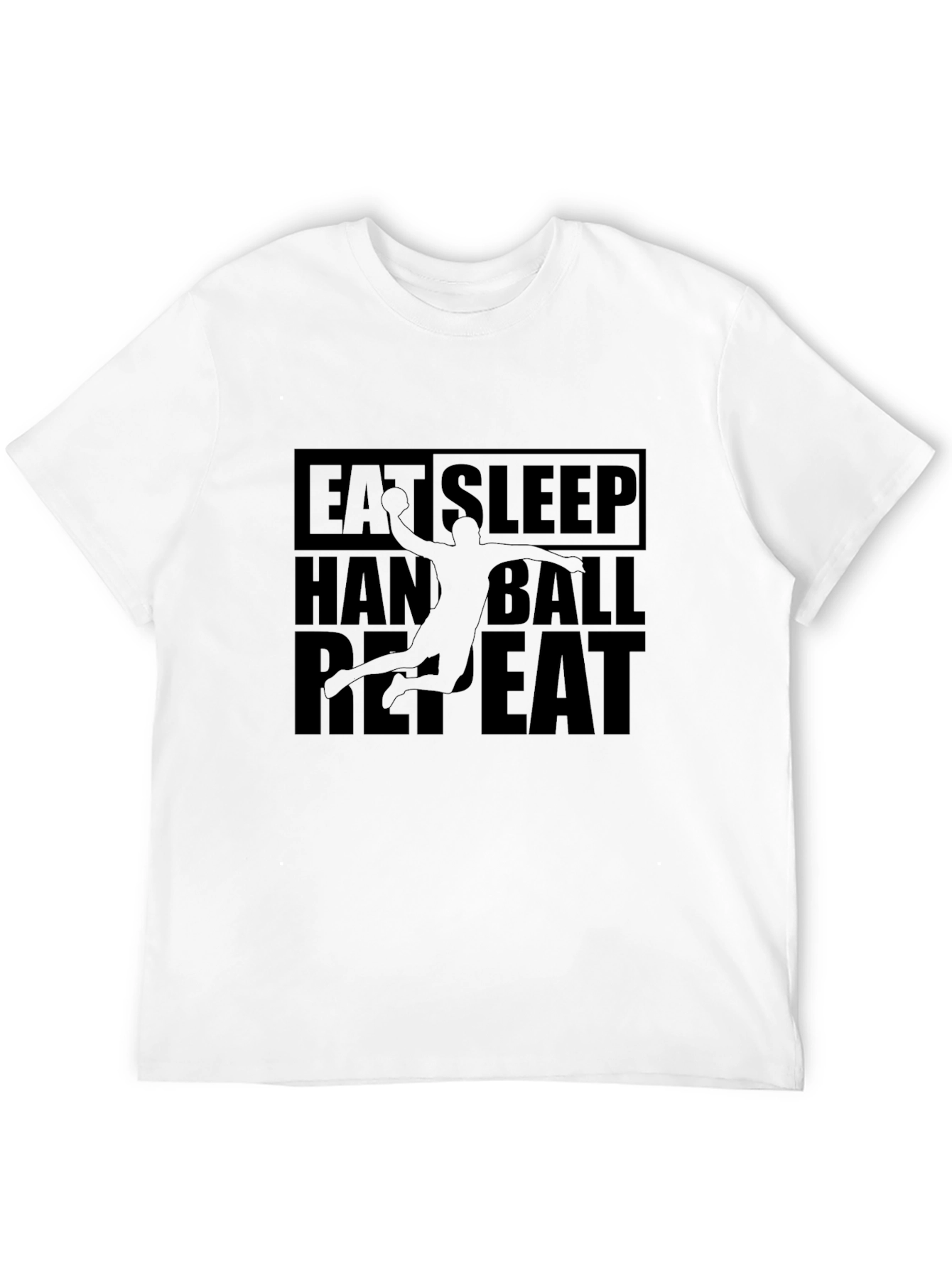 Eat Sleep Handball Repeat Black Graphic Tee