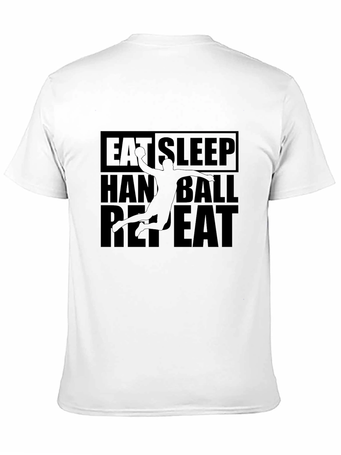 Eat Sleep Handball Repeat Black Graphic Tee