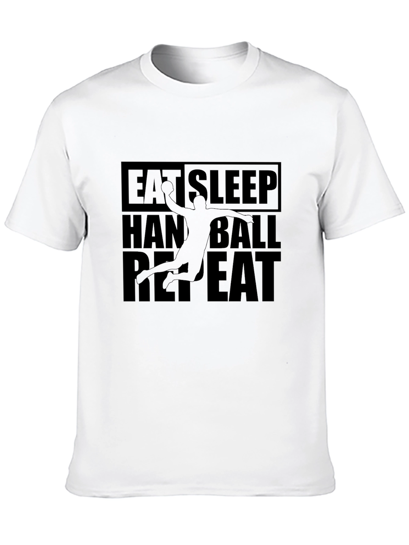 Eat Sleep Handball Repeat Black Graphic Tee