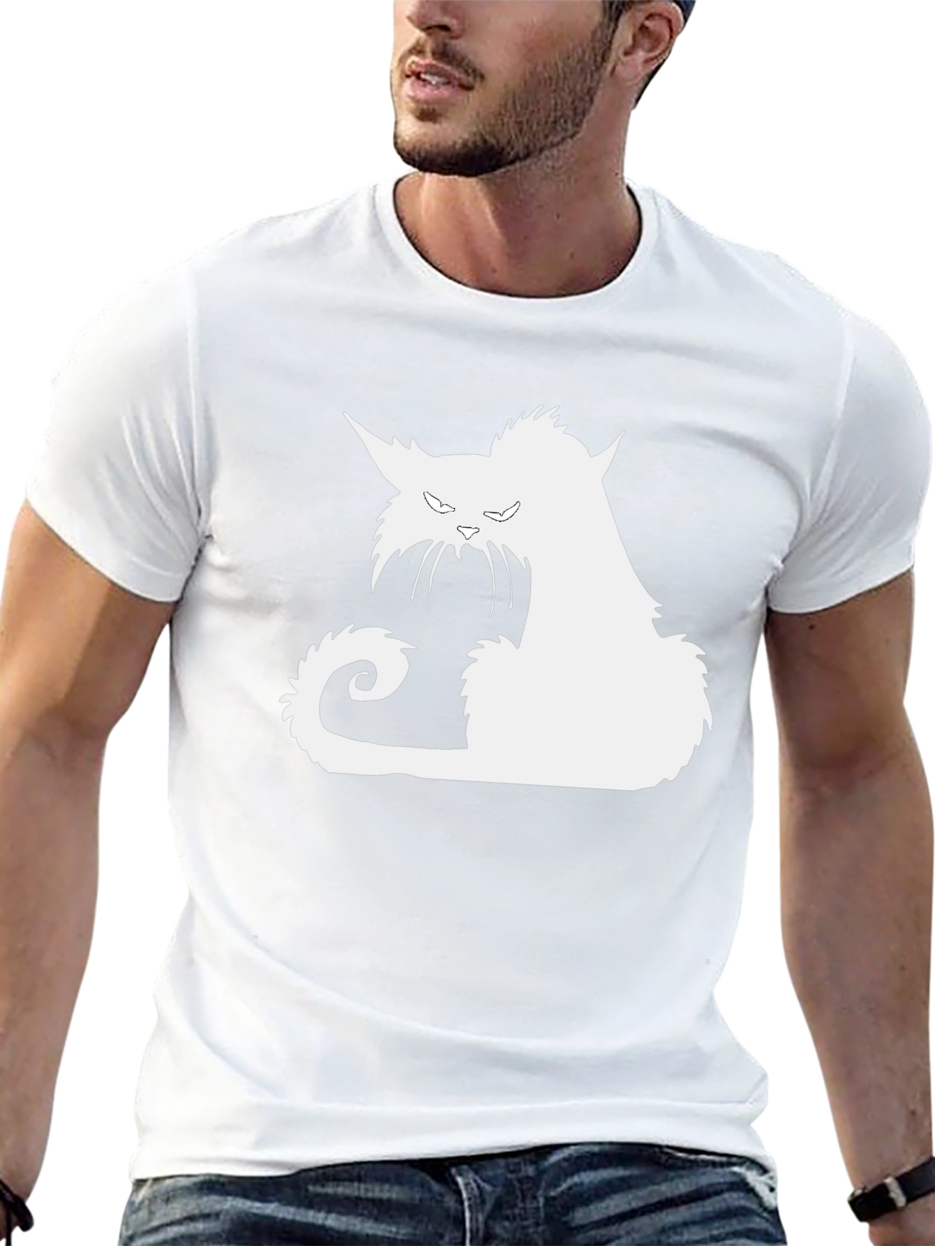 Black Cat Silhouette Graphic Tee