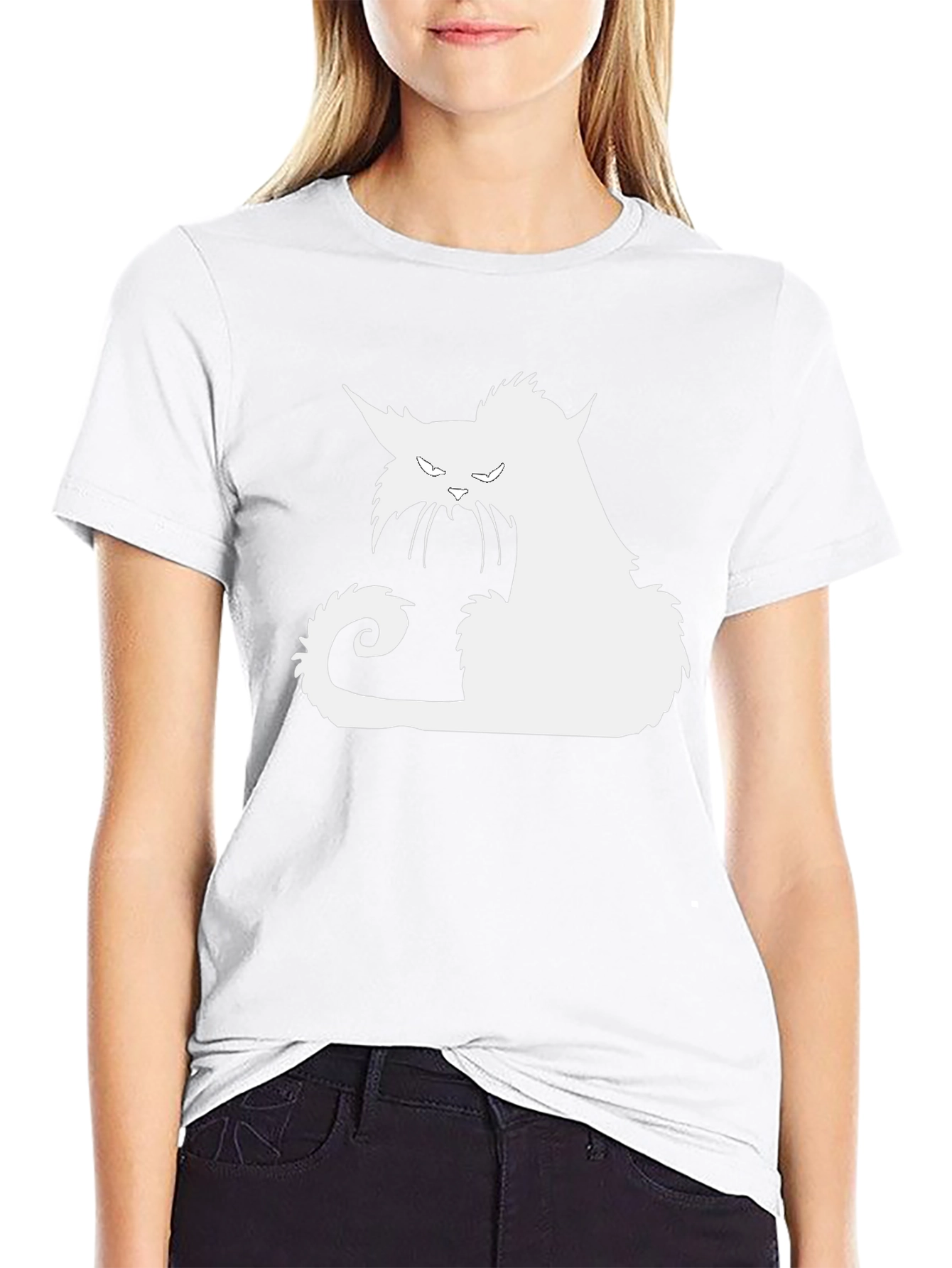 Black Cat Silhouette Graphic Tee