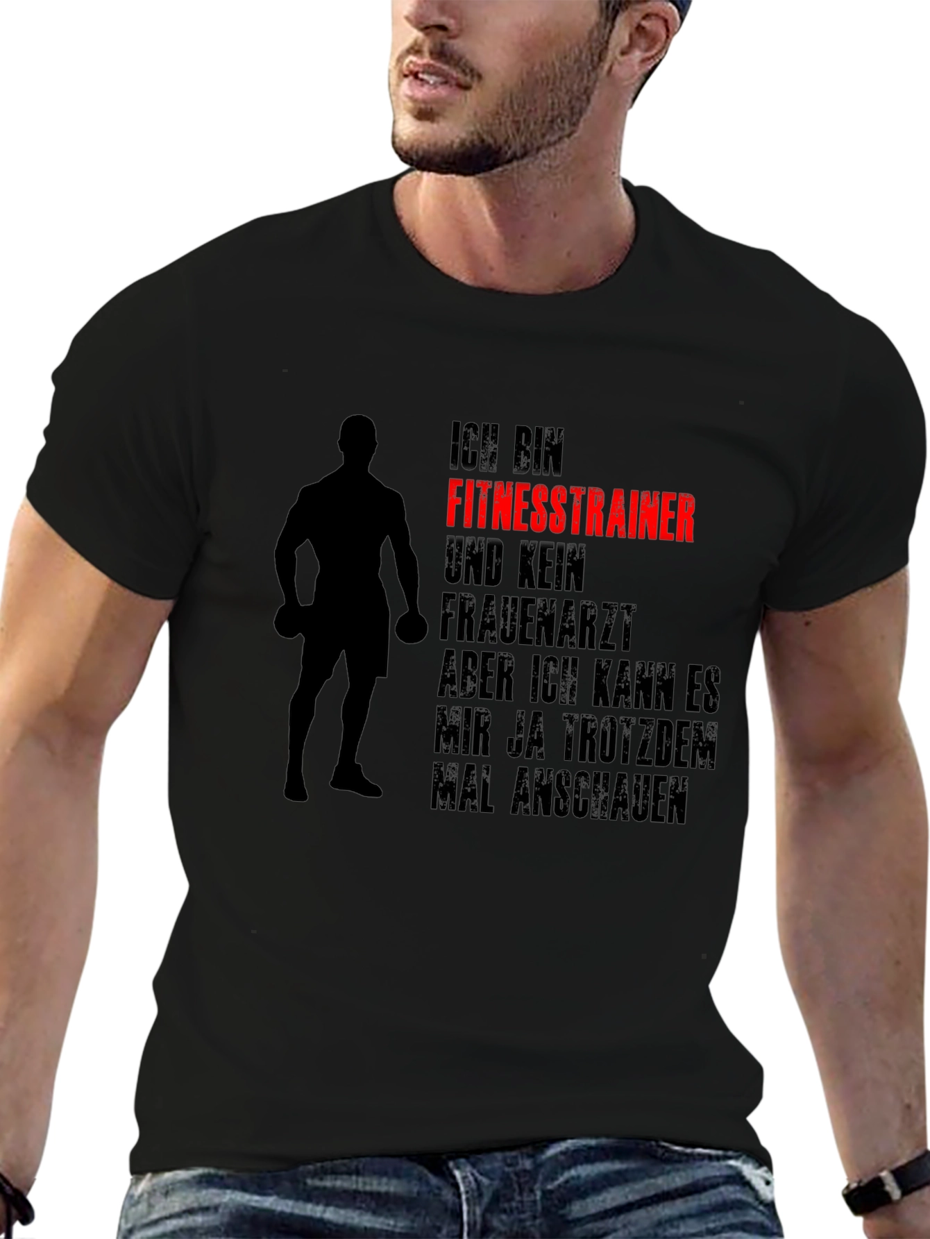 Fitness Trainer T-Shirt - Funny German Text Design