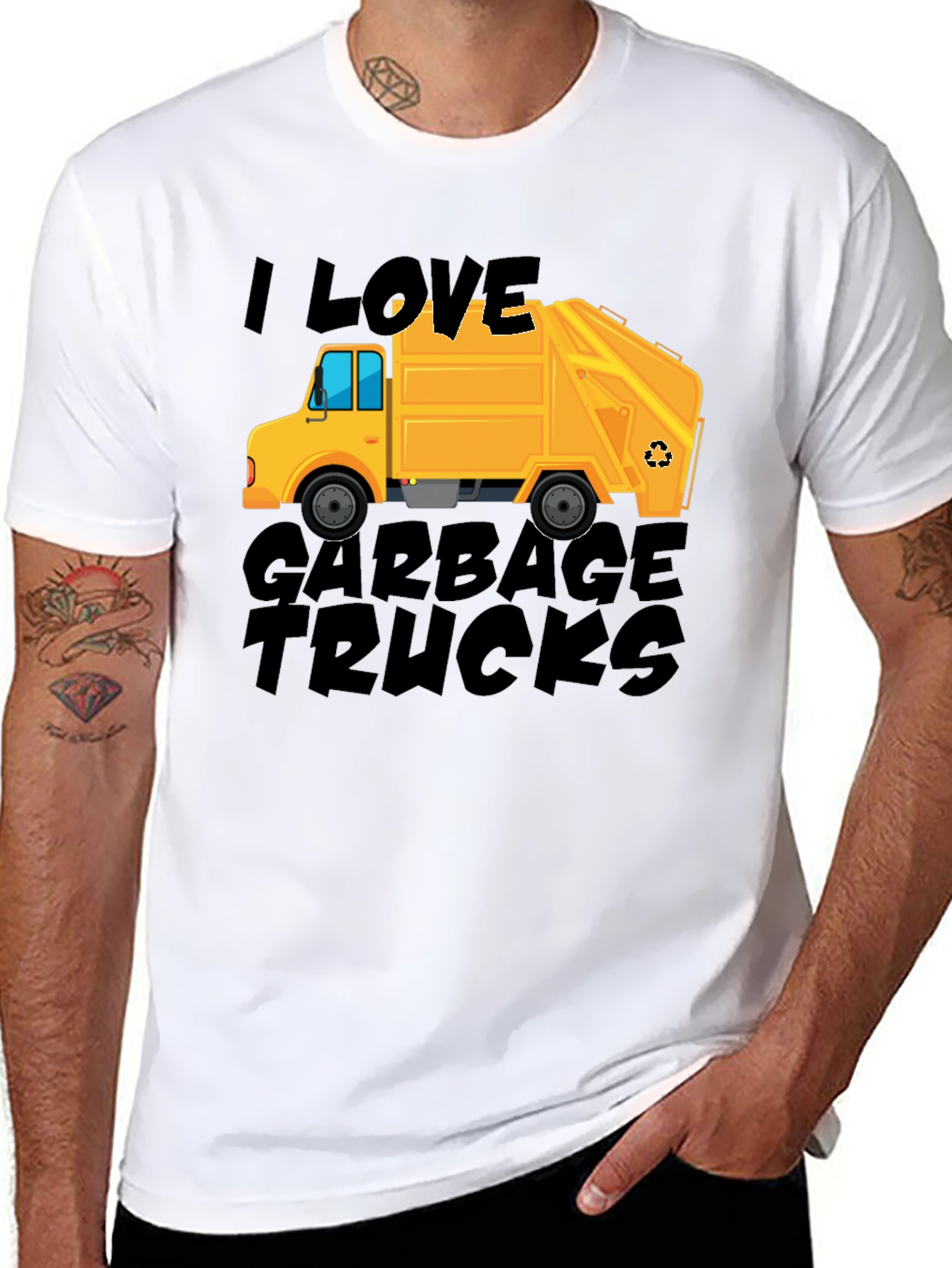 I Love Garbage Trucks Graphic Tee