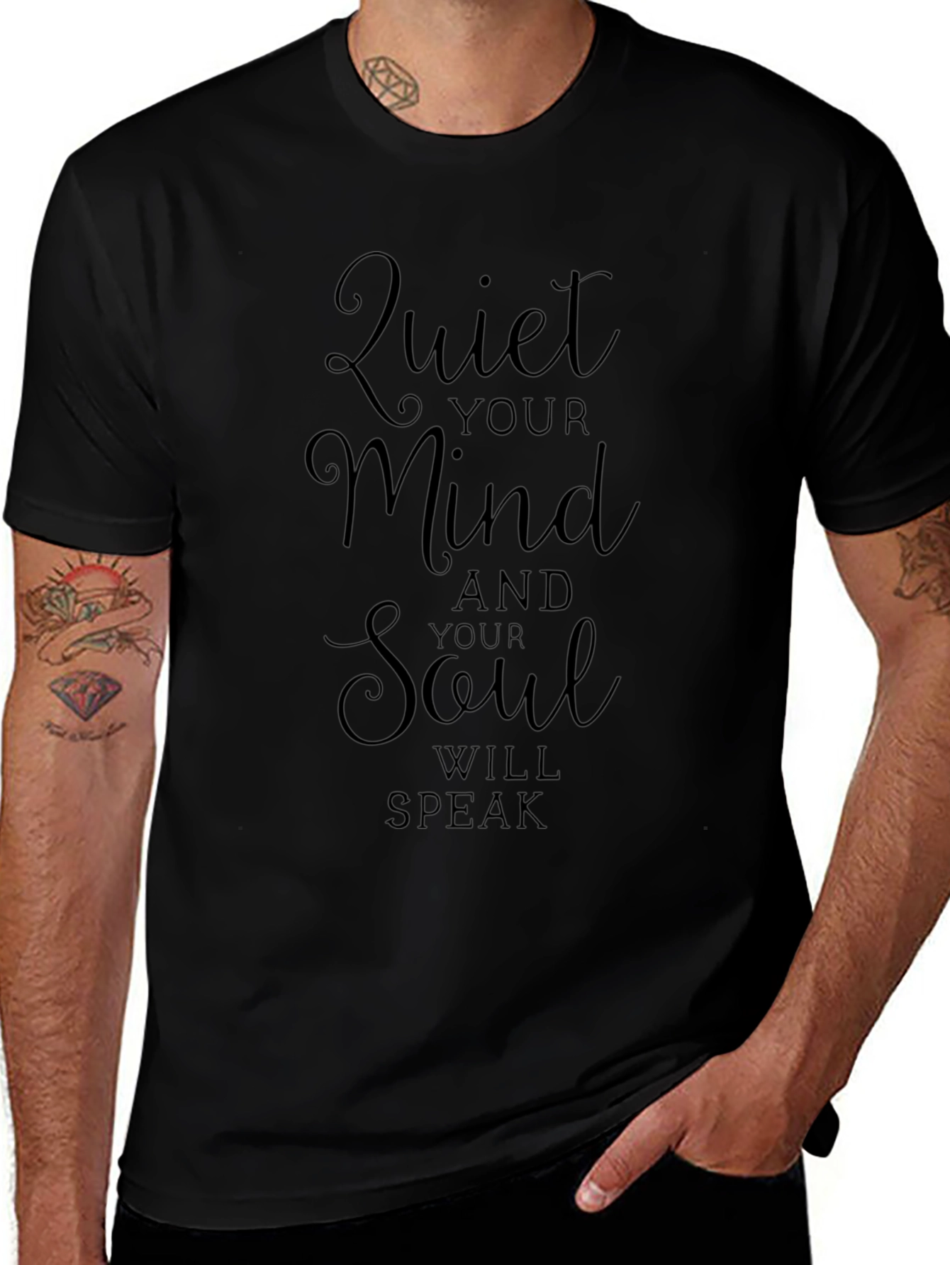 Quiet Your Mind Graphic T-Shirt - Black