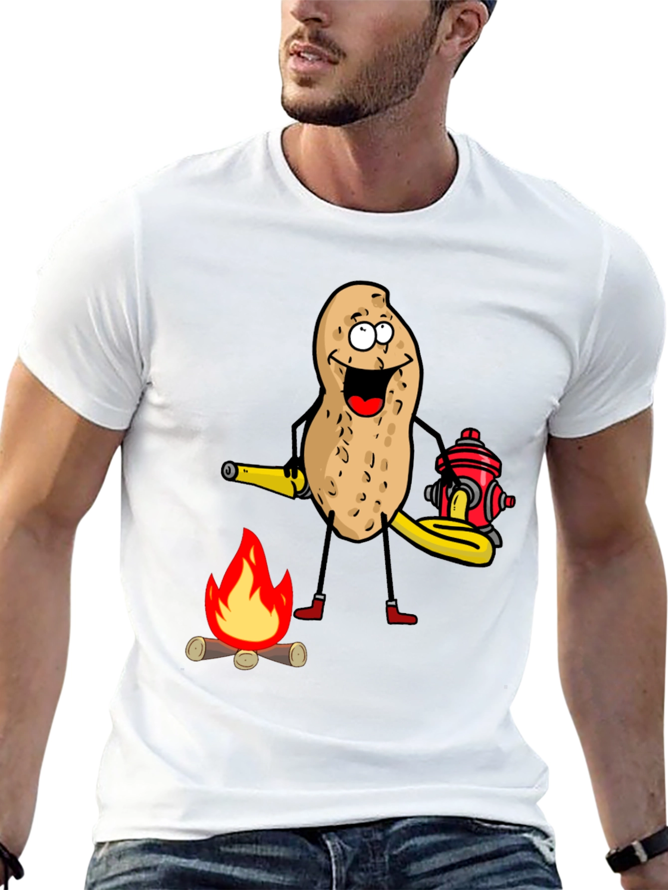 Firefighter Peanut Graphic T-Shirt